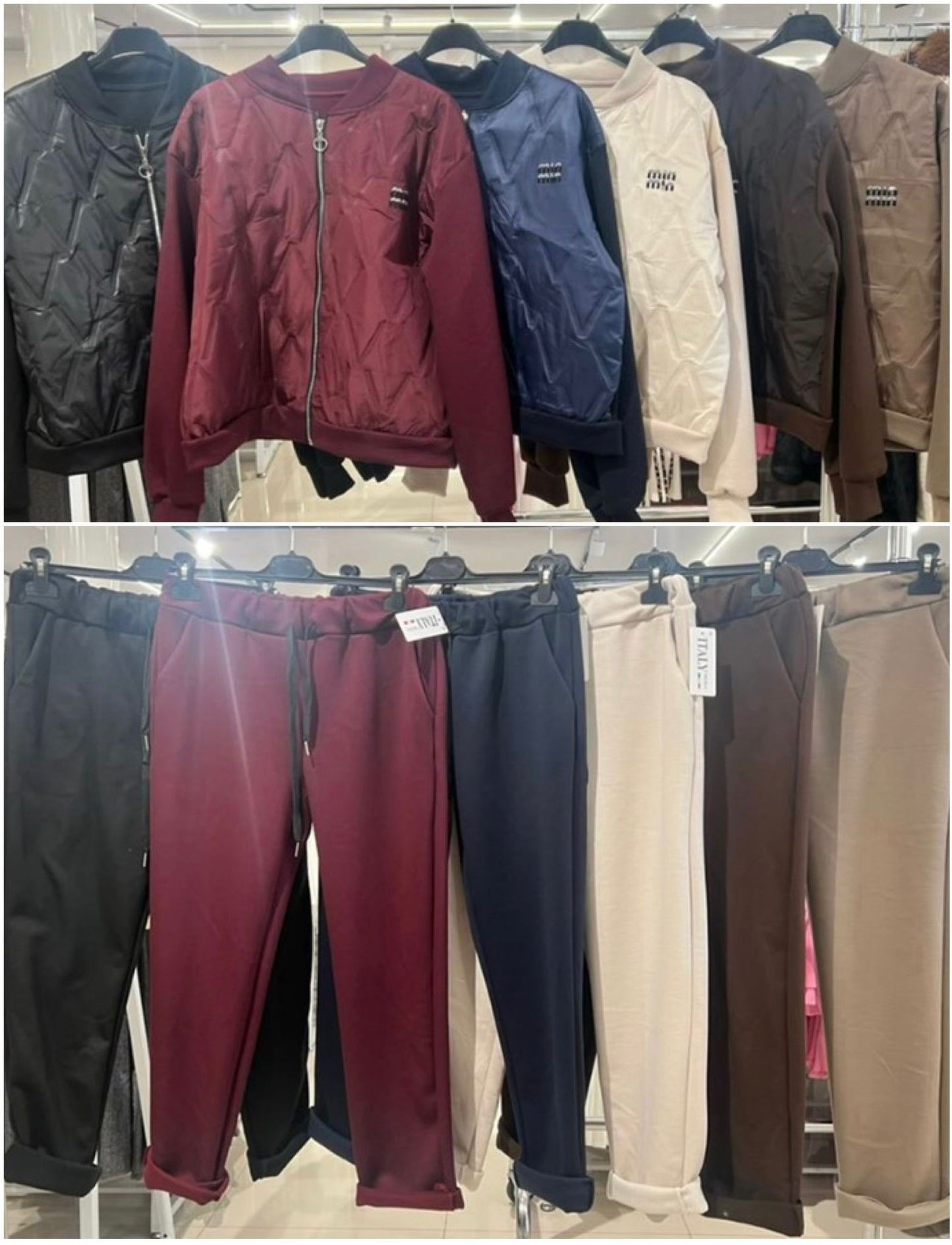 Conjunto de fato de treino com Casaco cardado