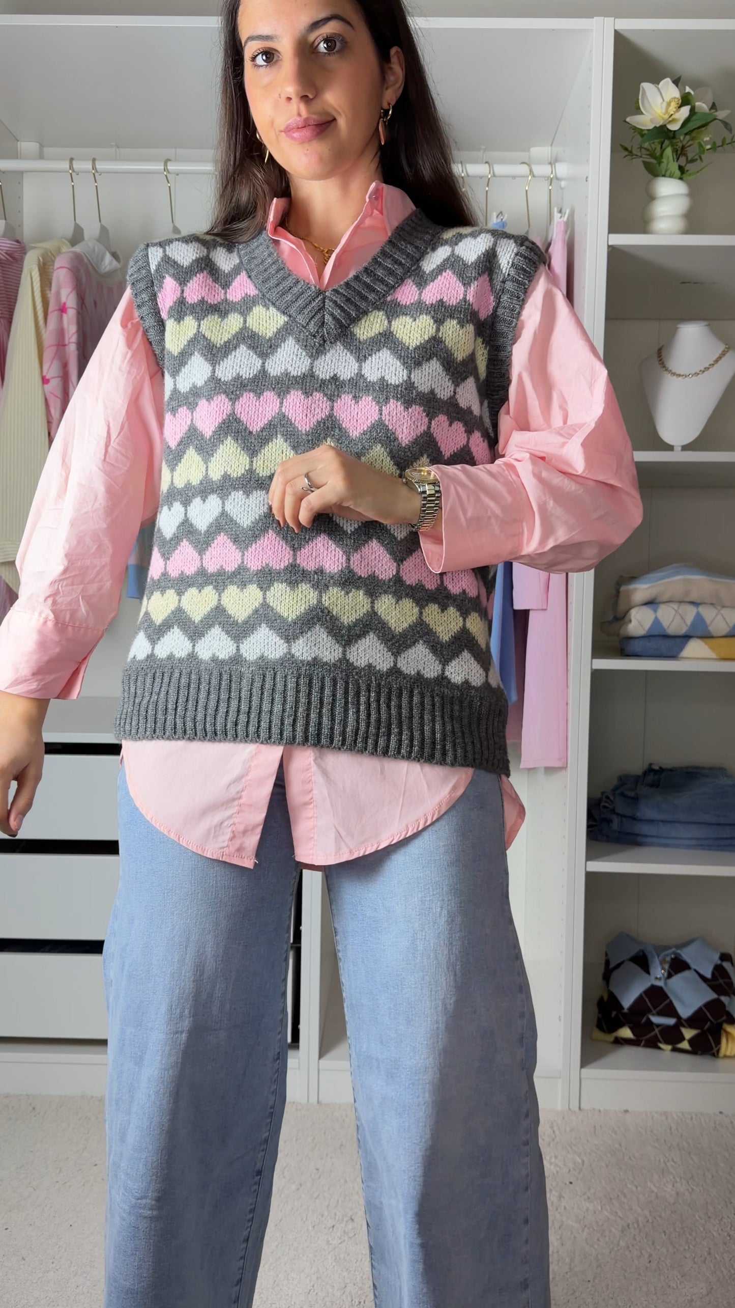 Colete em malha c / camisa