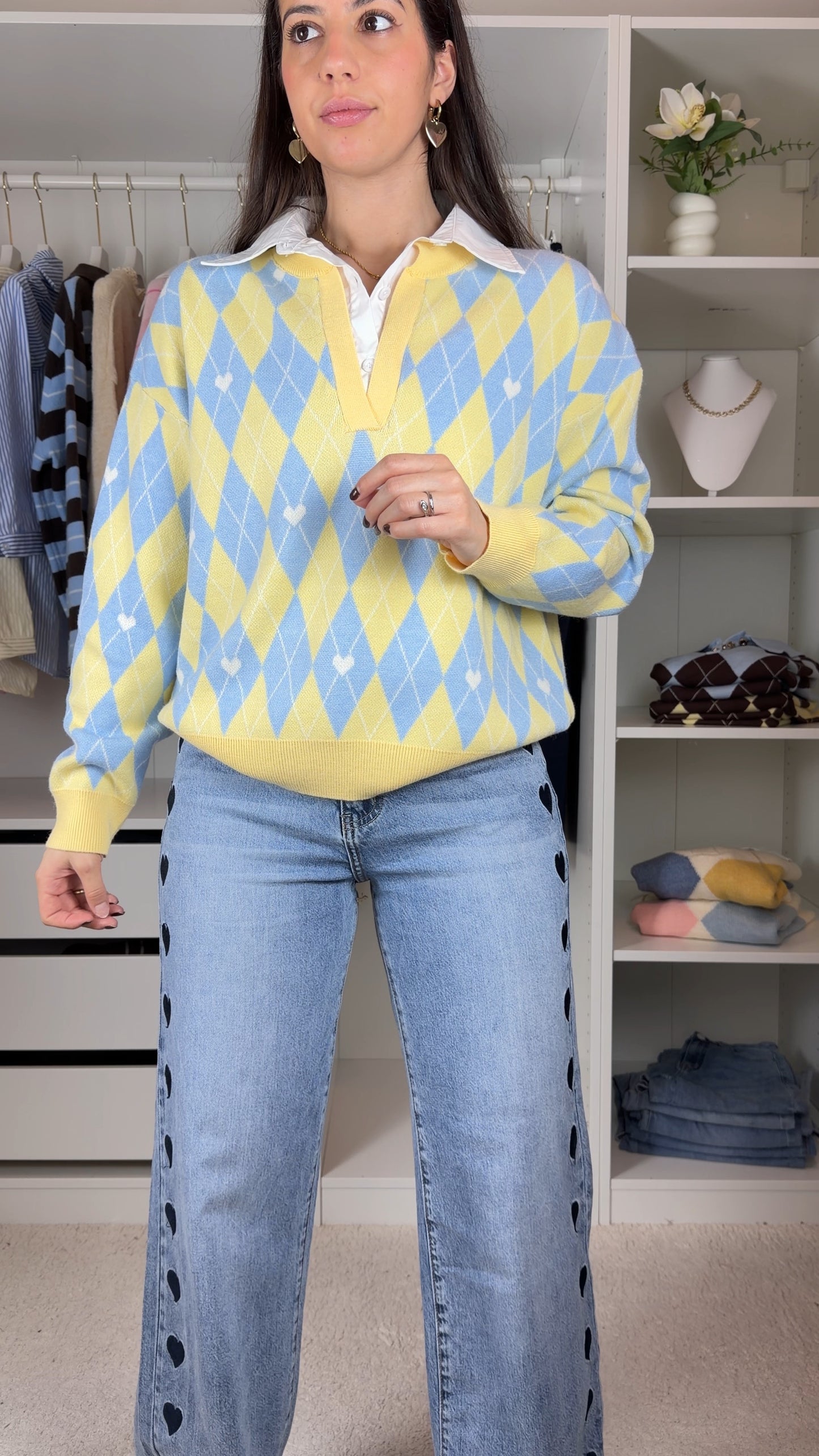 Camisola de malha c/ camisa