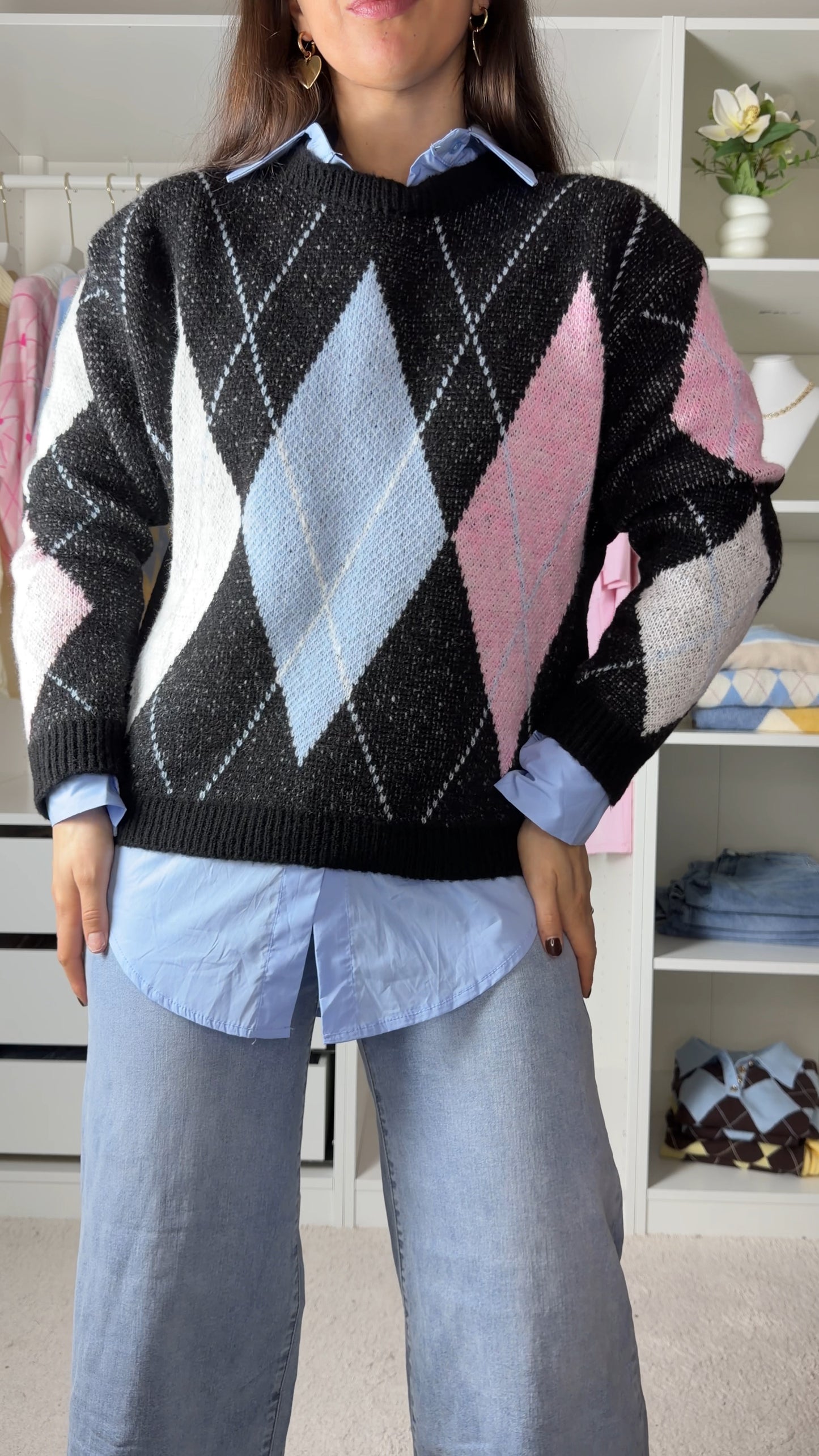 Camisola de malha + camisa