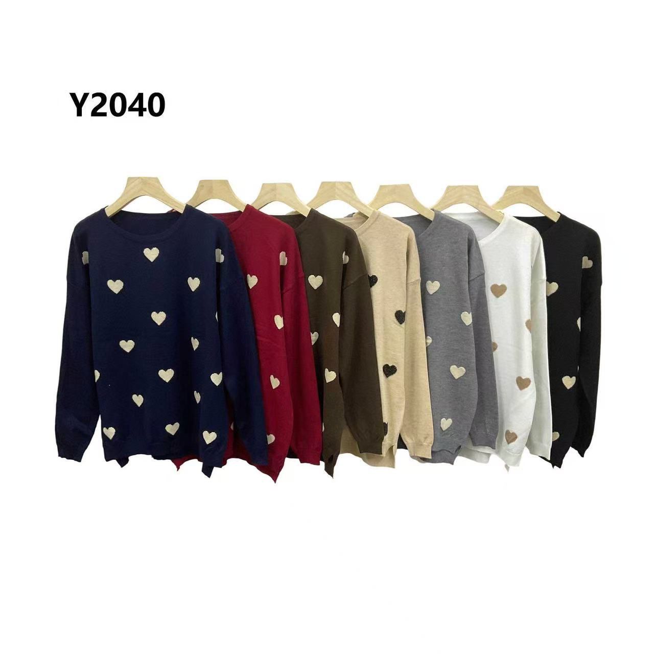 Camisola de malha com corações