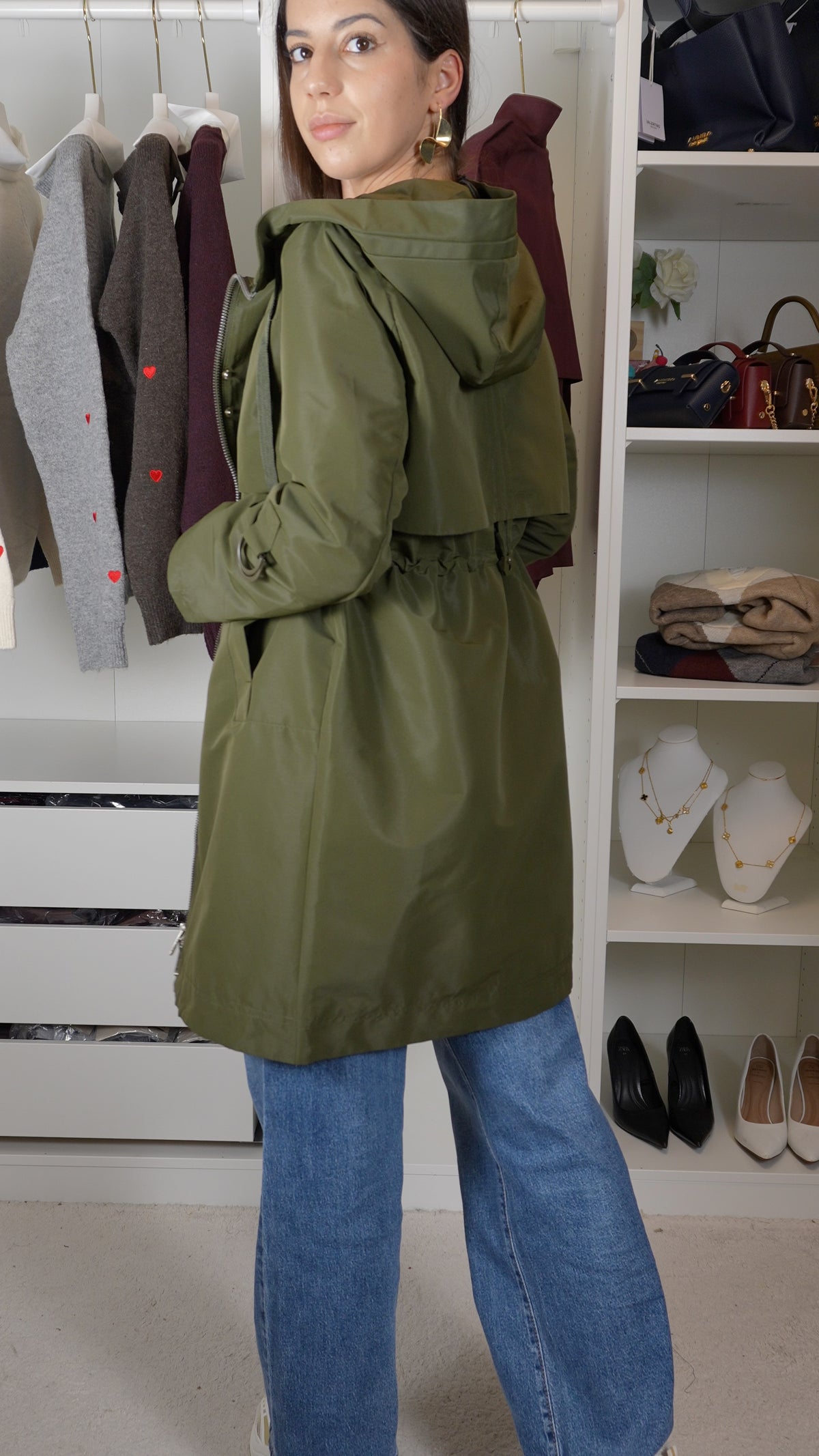 Parka impermeável verde tropa