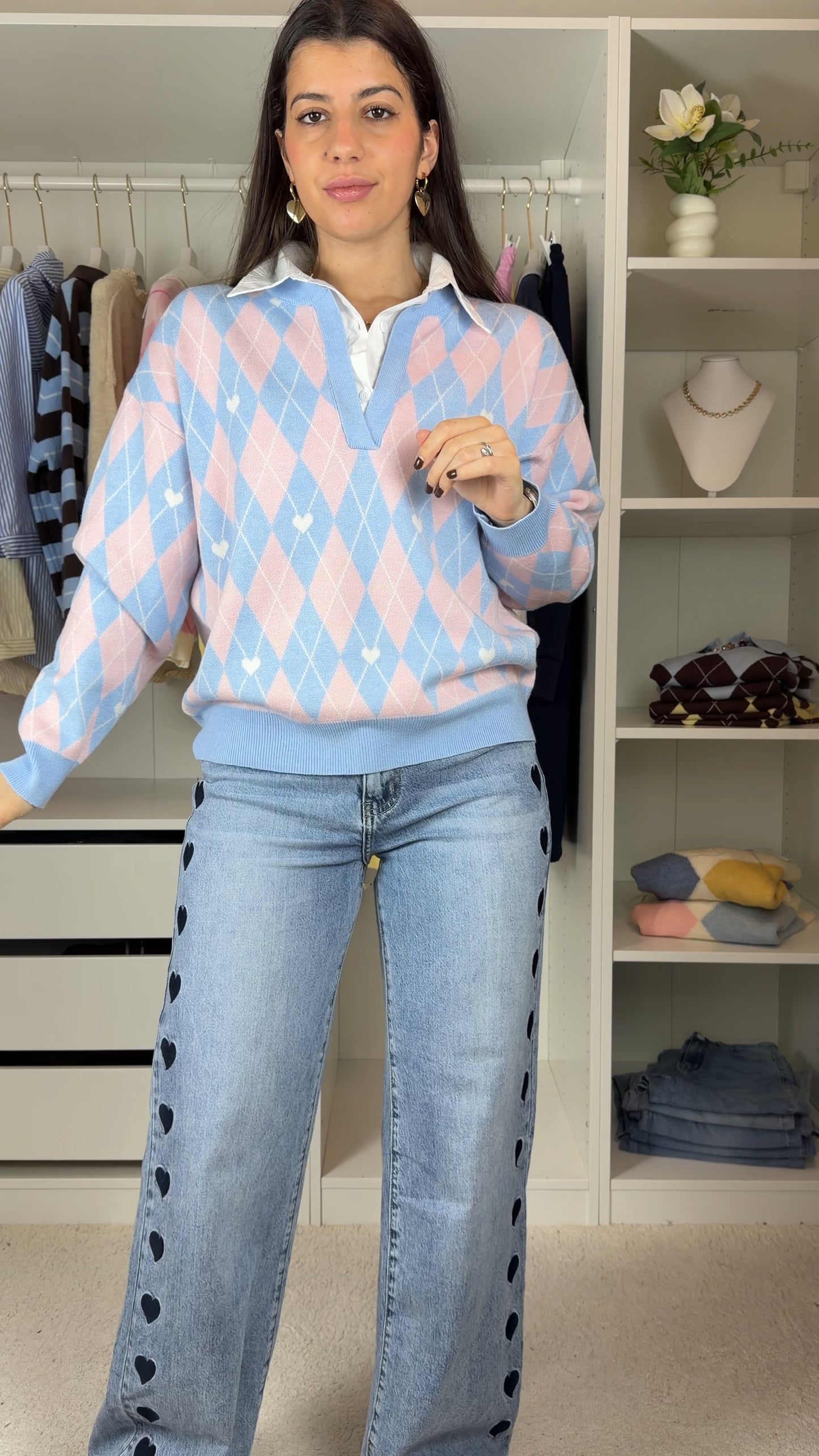 Camisola de malha c/ camisa