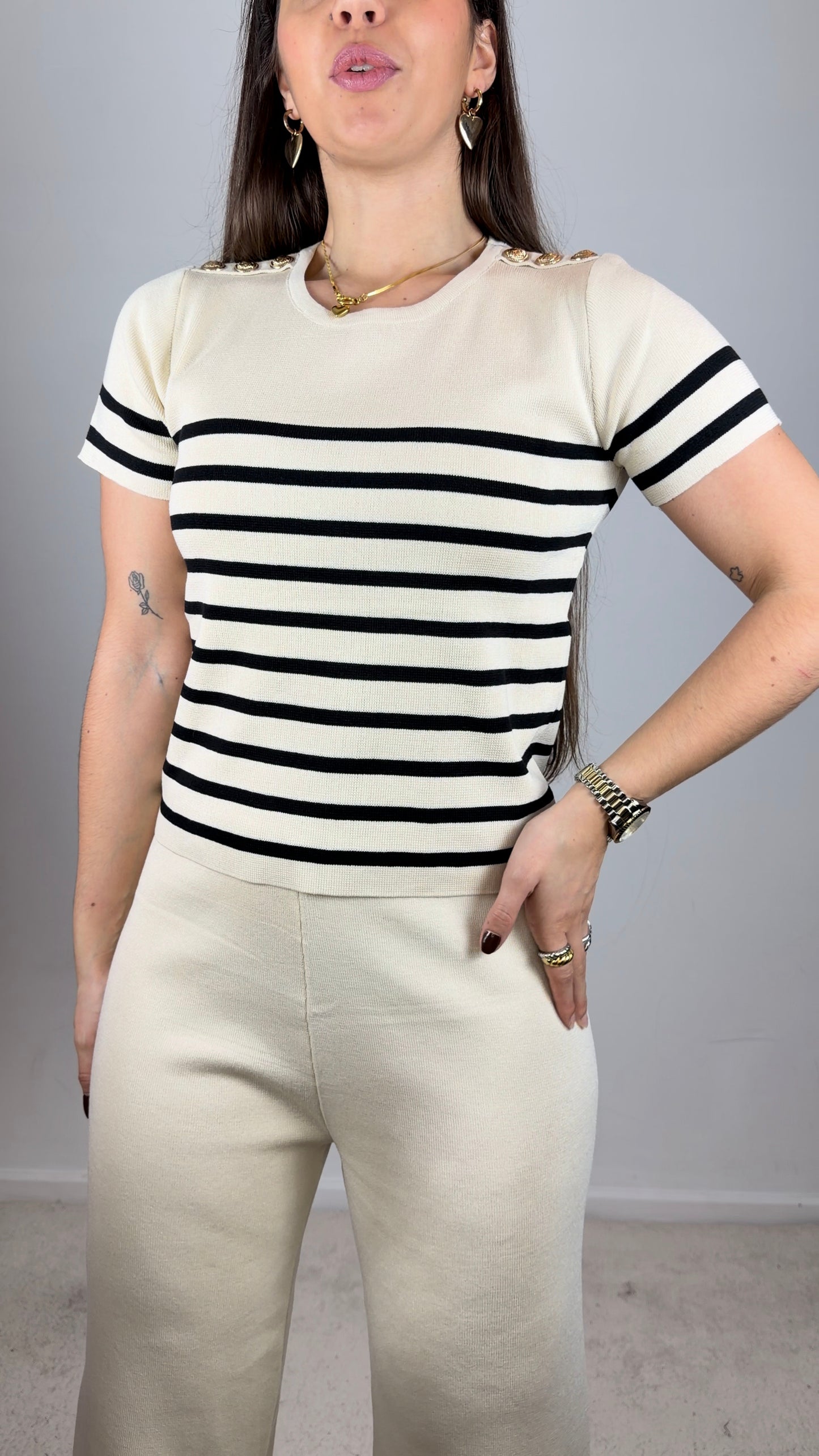 Conjunto de malha c/manga curta