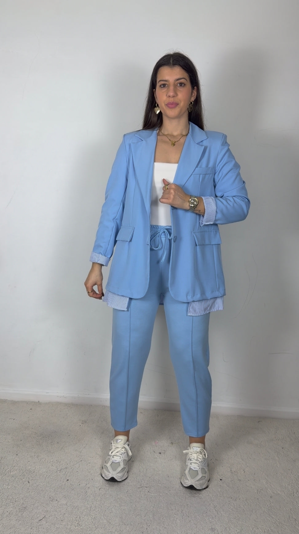 Blazer com camisa as riscas