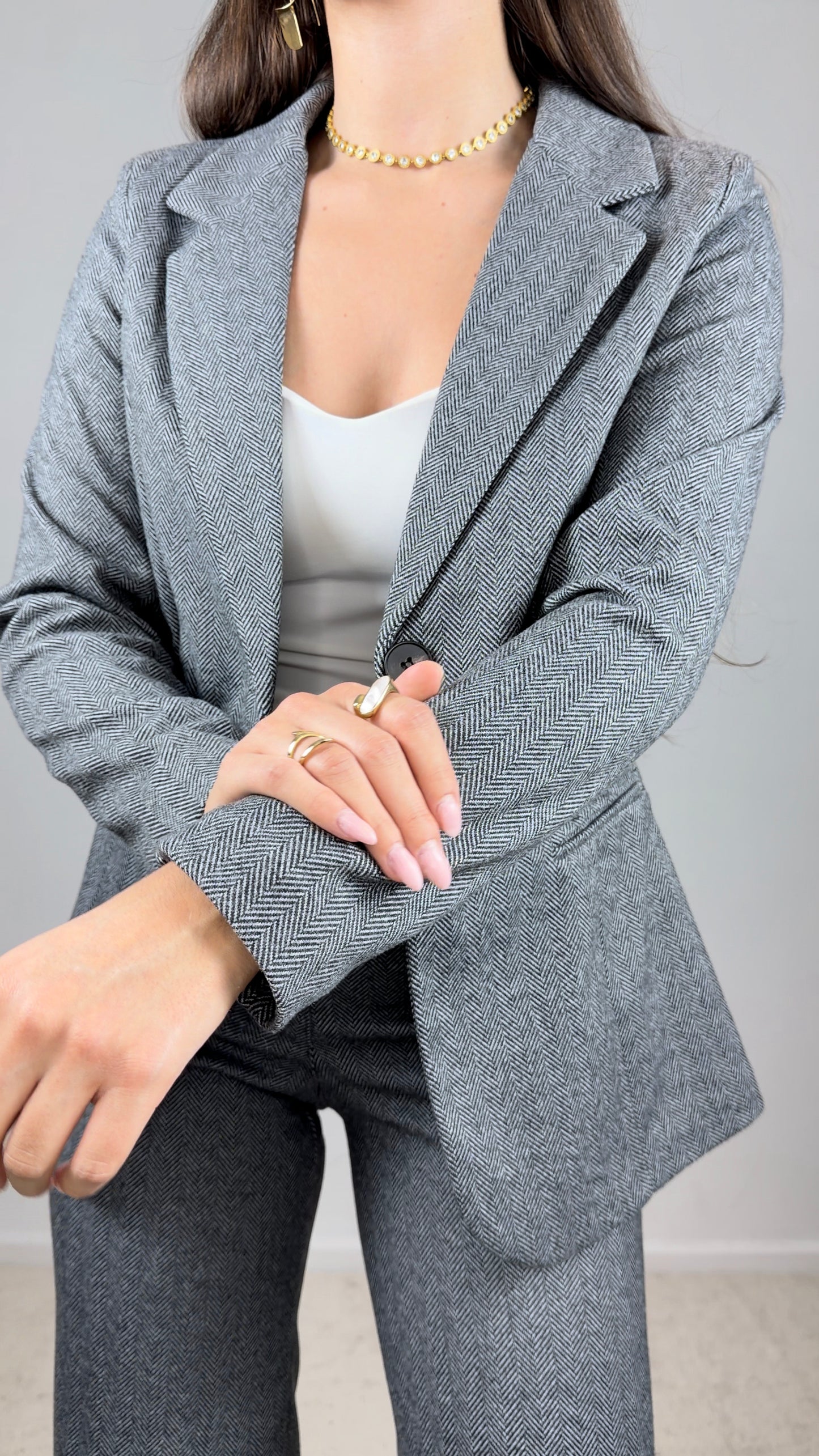 Blazer e calças em fazenda macia