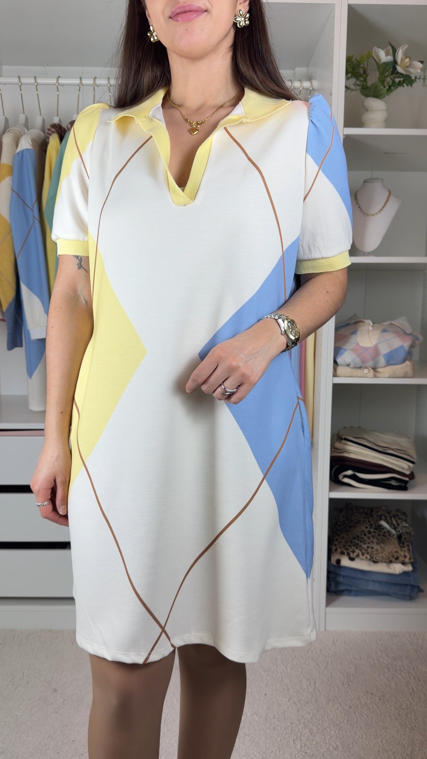 Vestido com losangos