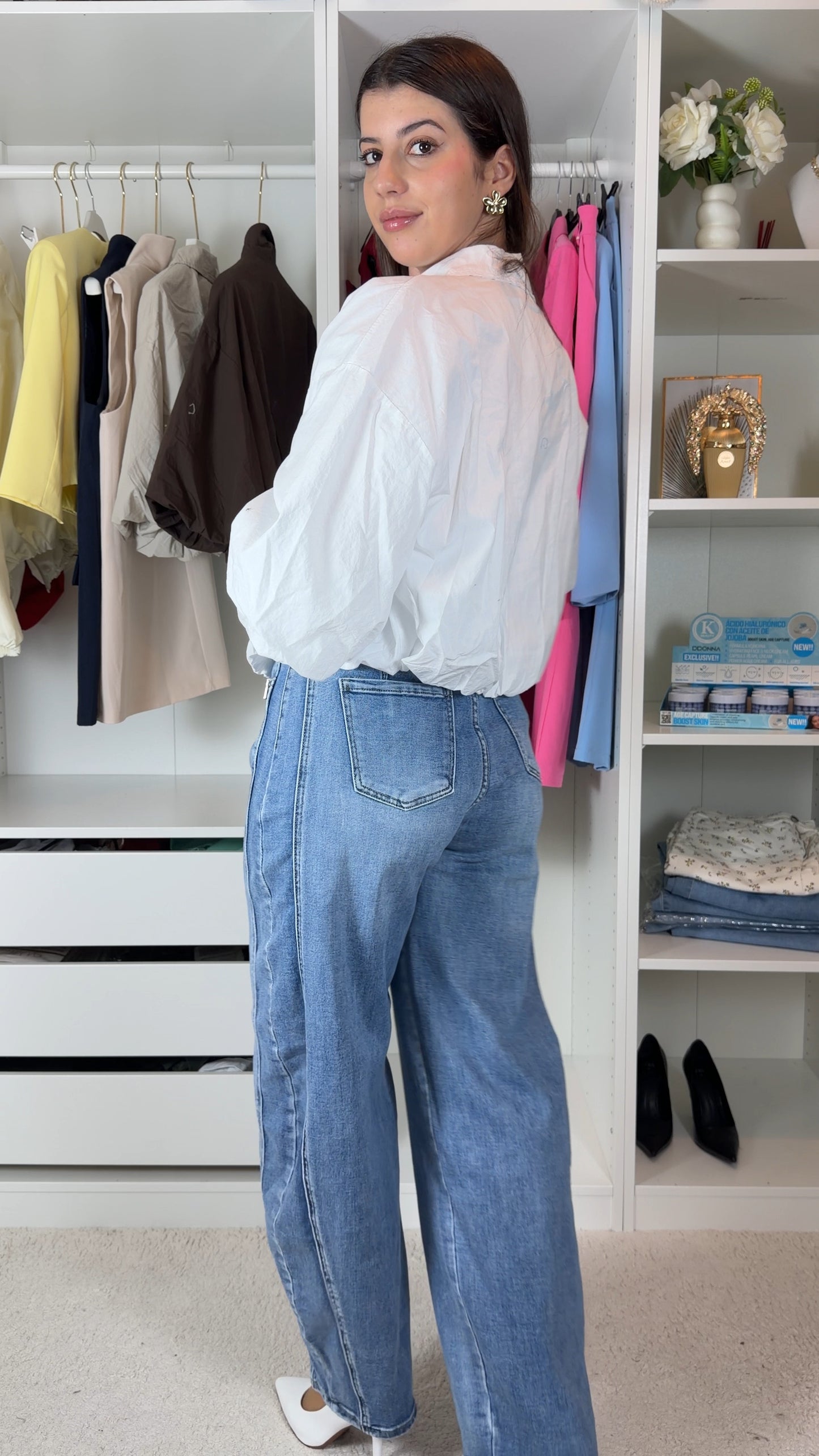 Casaco bomber com tecido de camisa