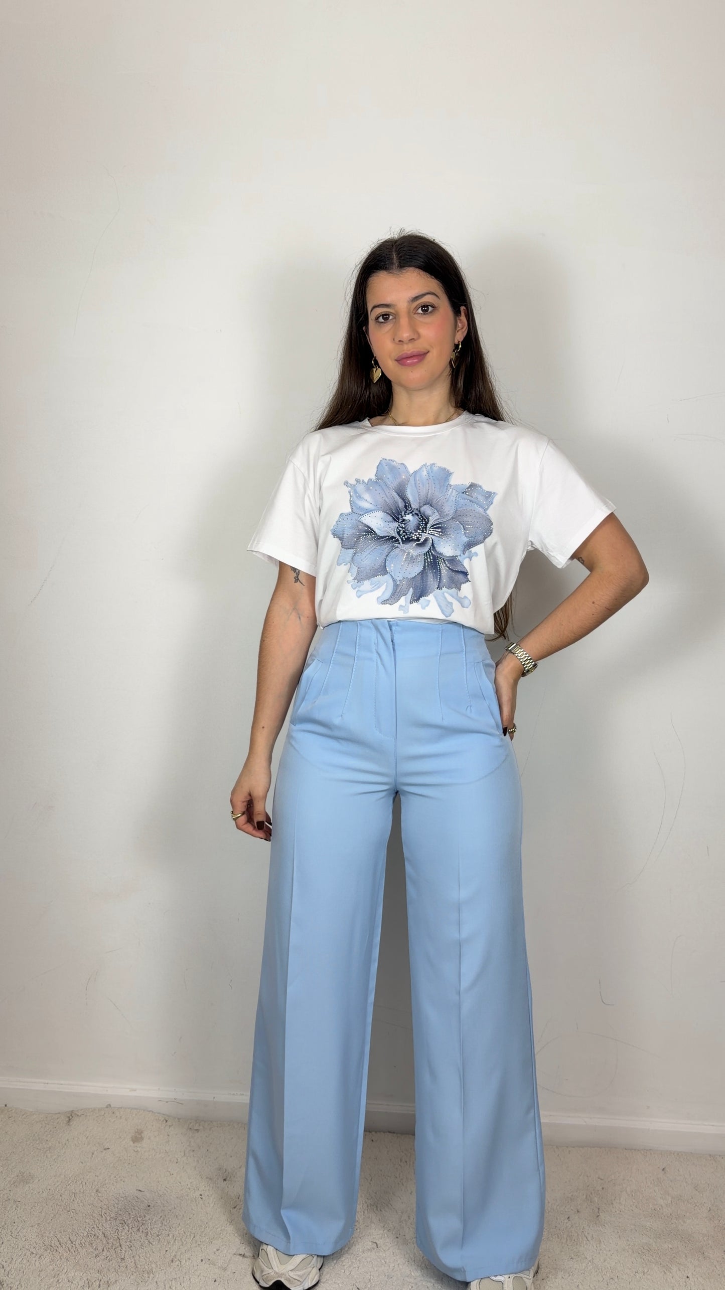 Calças inspiração zara wide leg