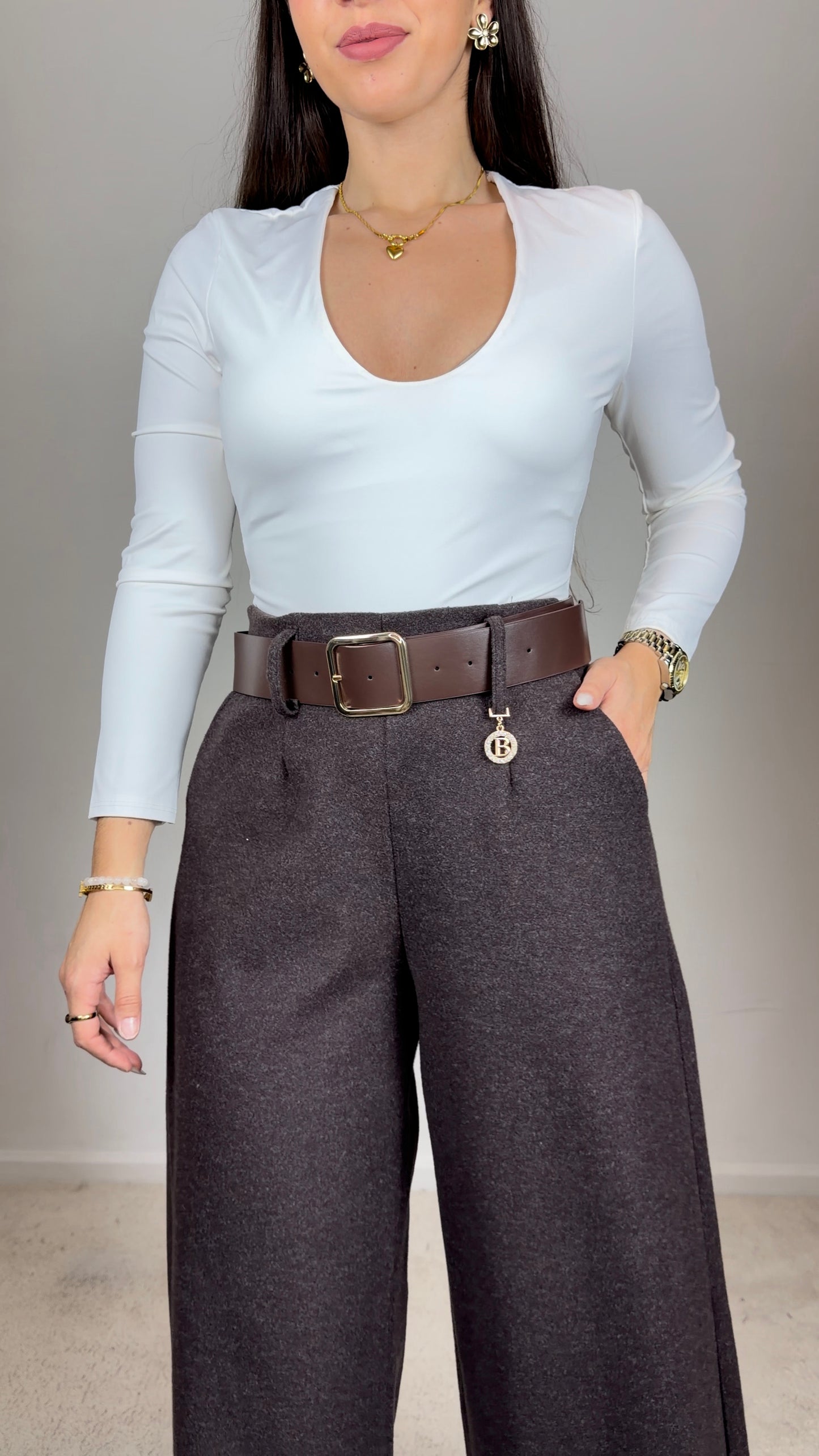 Pantalonas clássicas cardadas