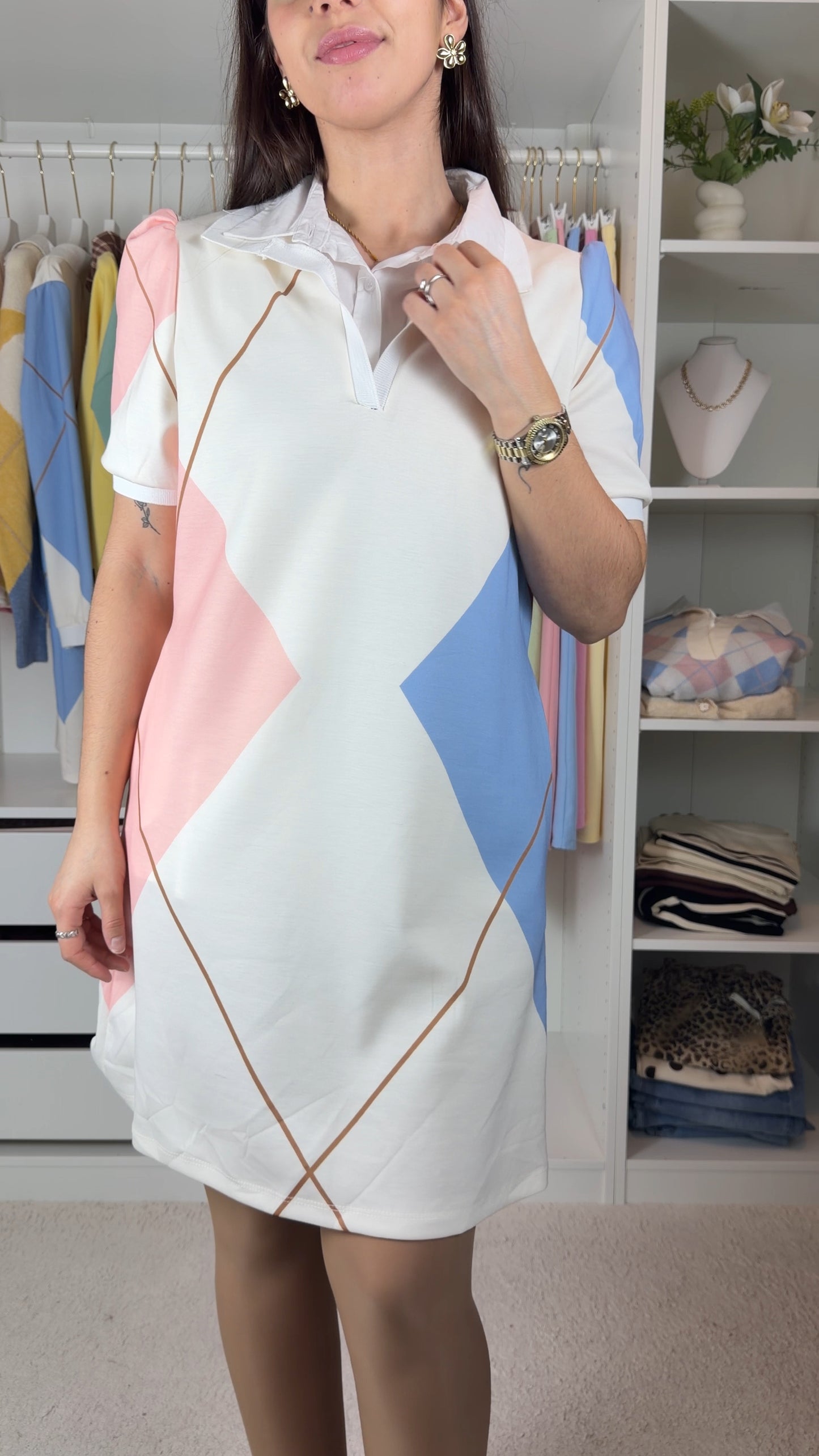 Vestido com losangos