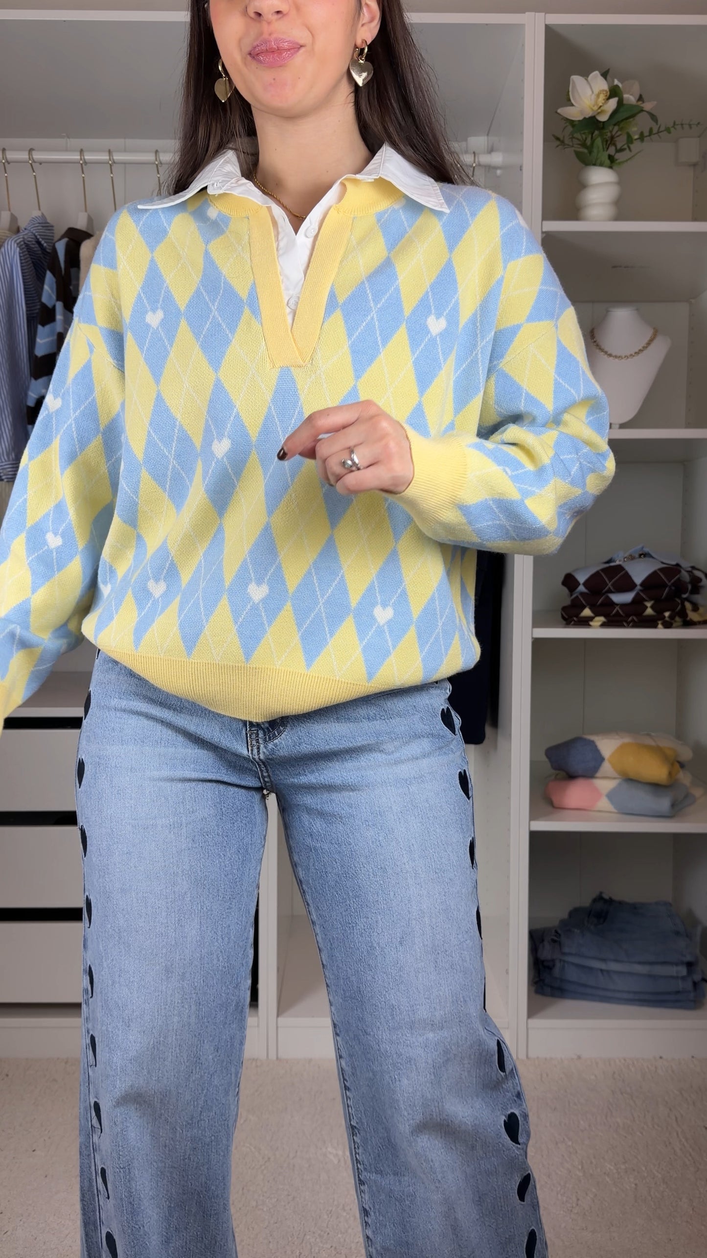 Camisola de malha c/ camisa