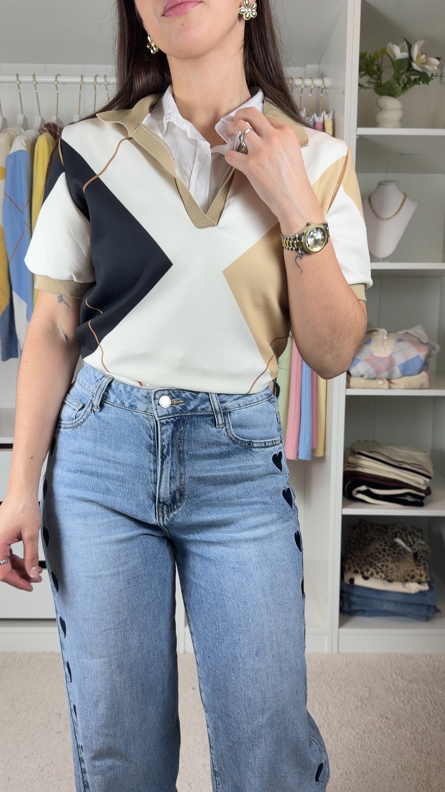 Camisola com losangos