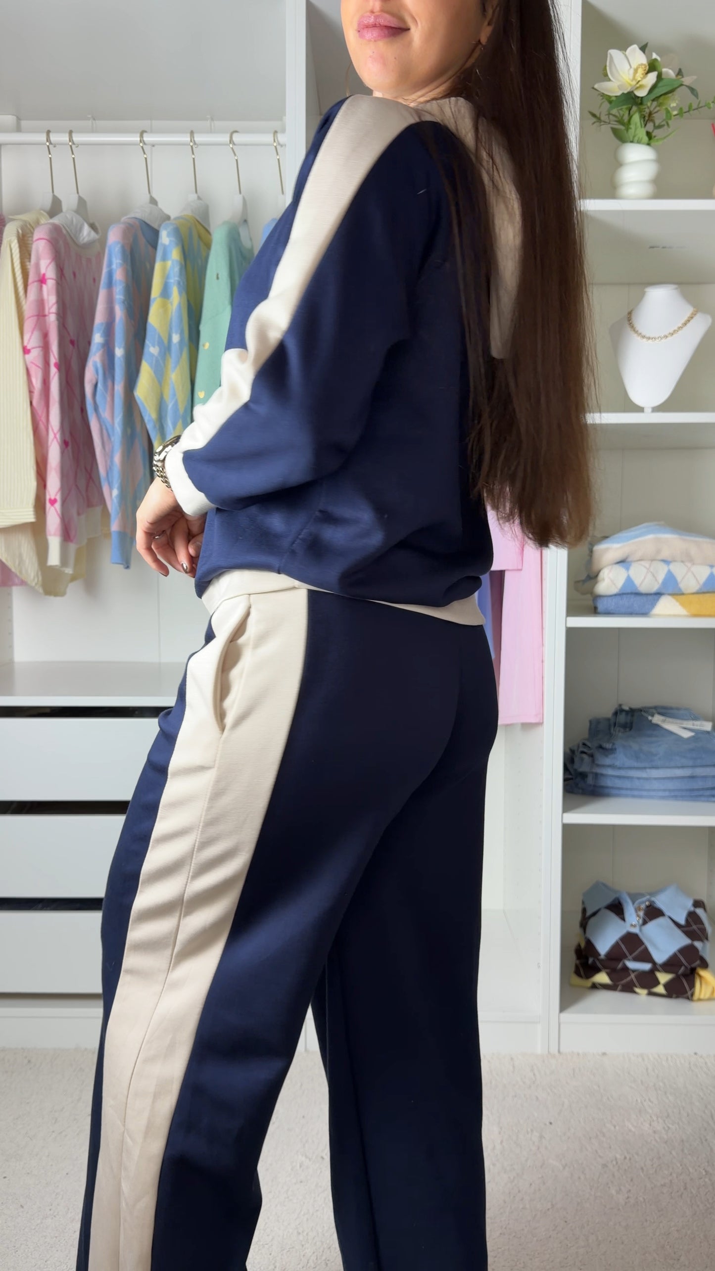 Conjunto fato de treino com risca lateral