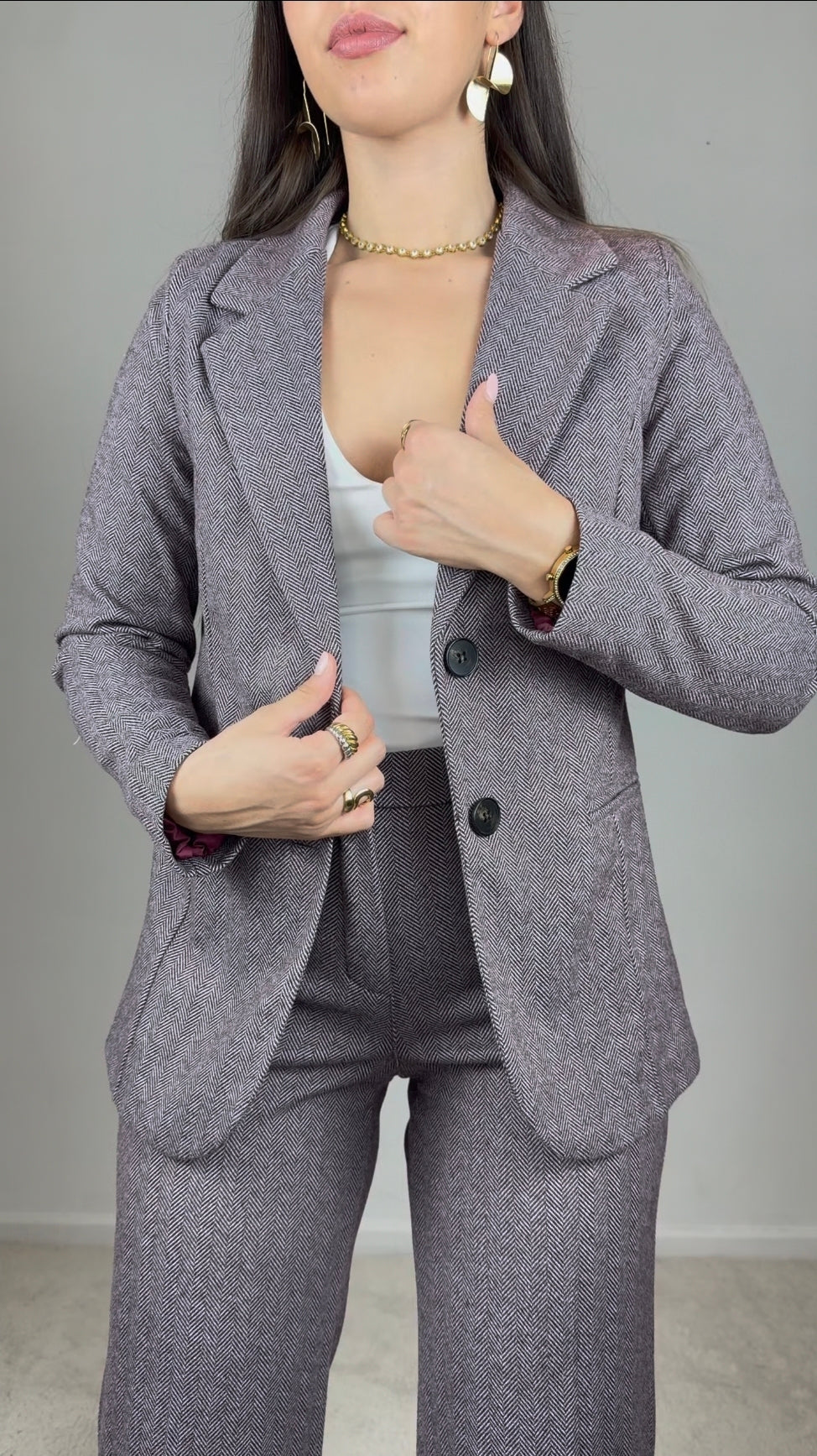 Blazer e calças em fazenda macia