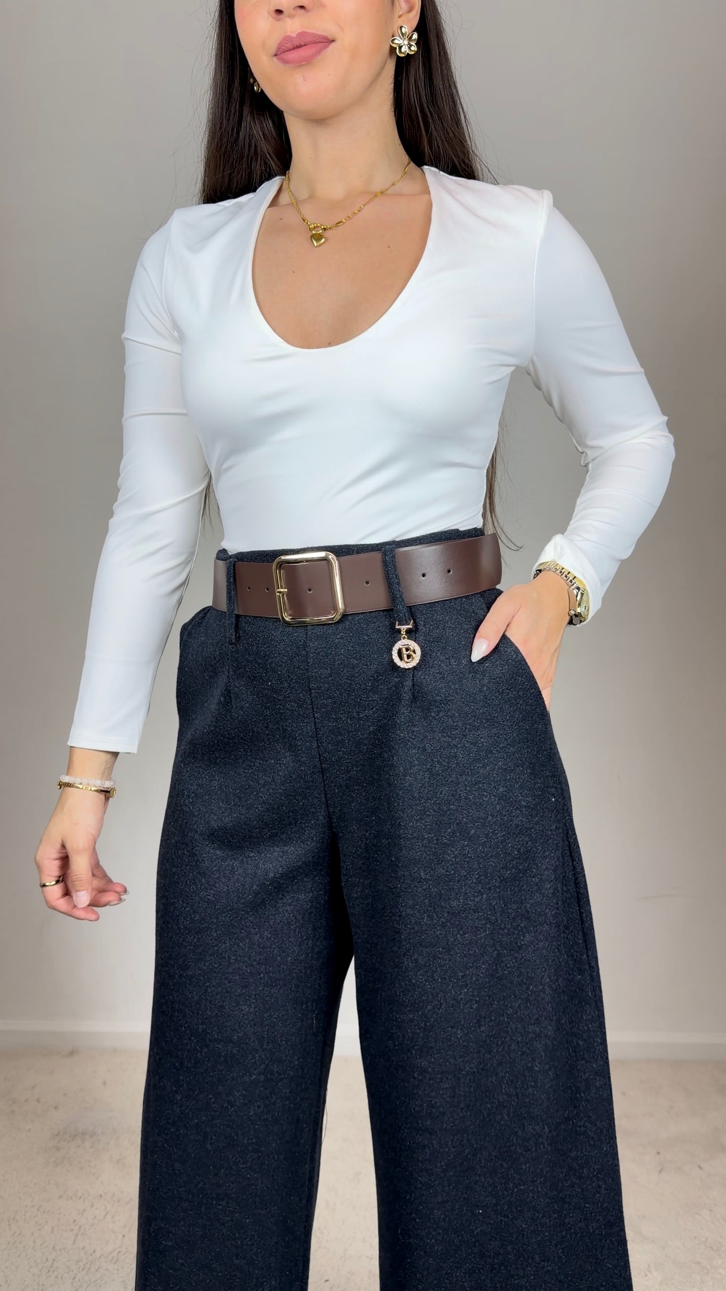 Pantalonas clássicas cardadas