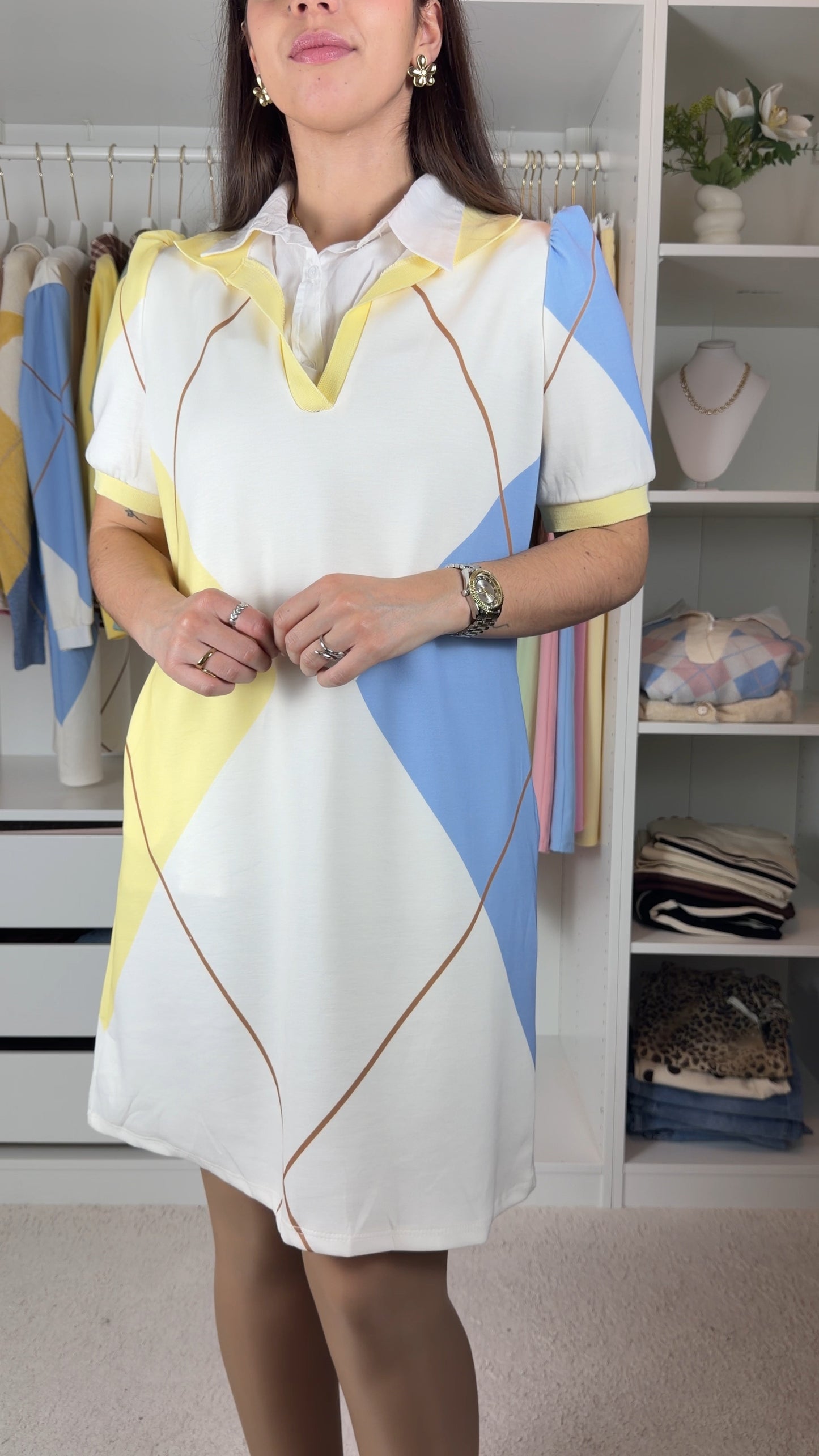 Vestido com losangos