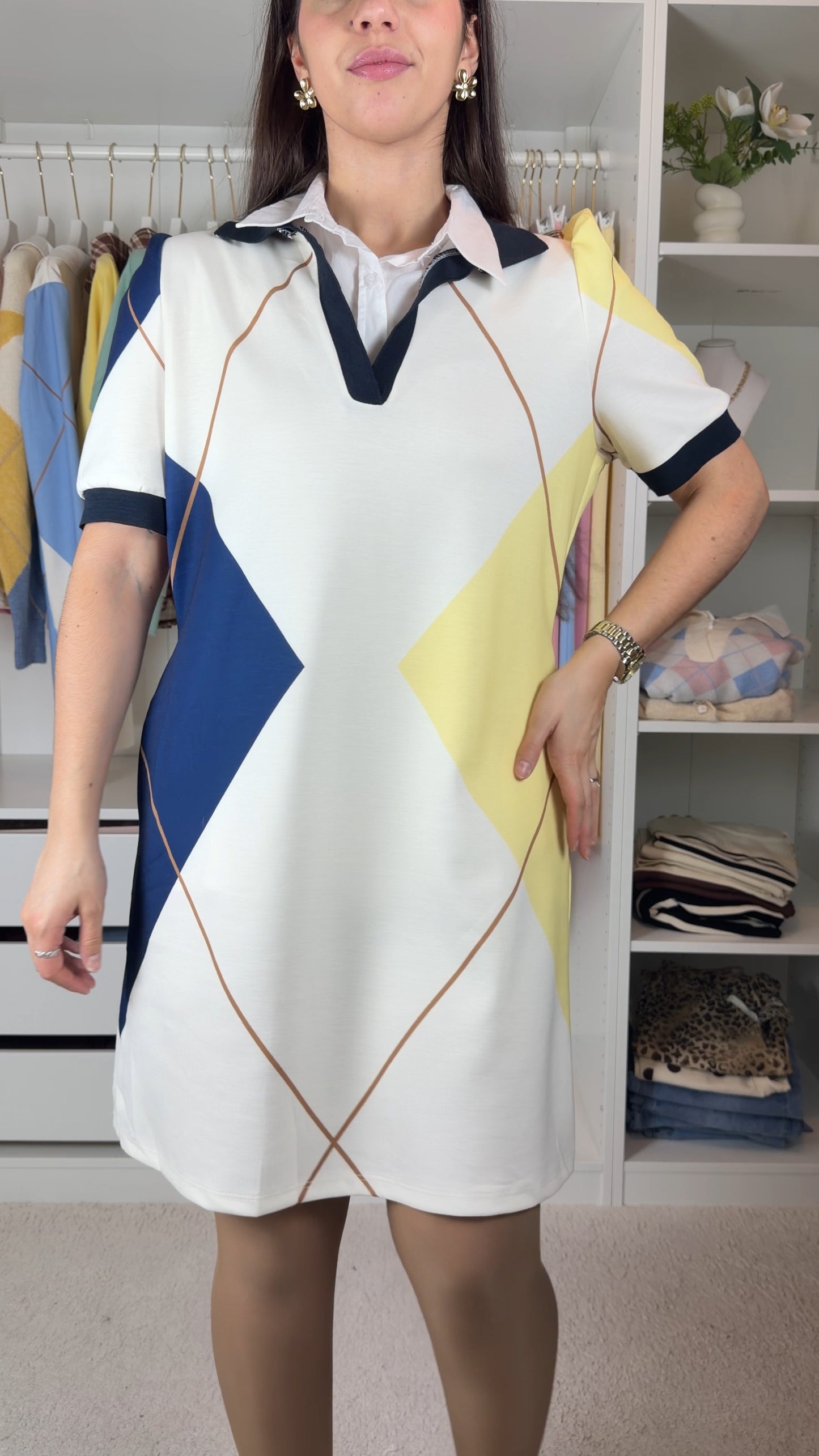 Vestido com losangos