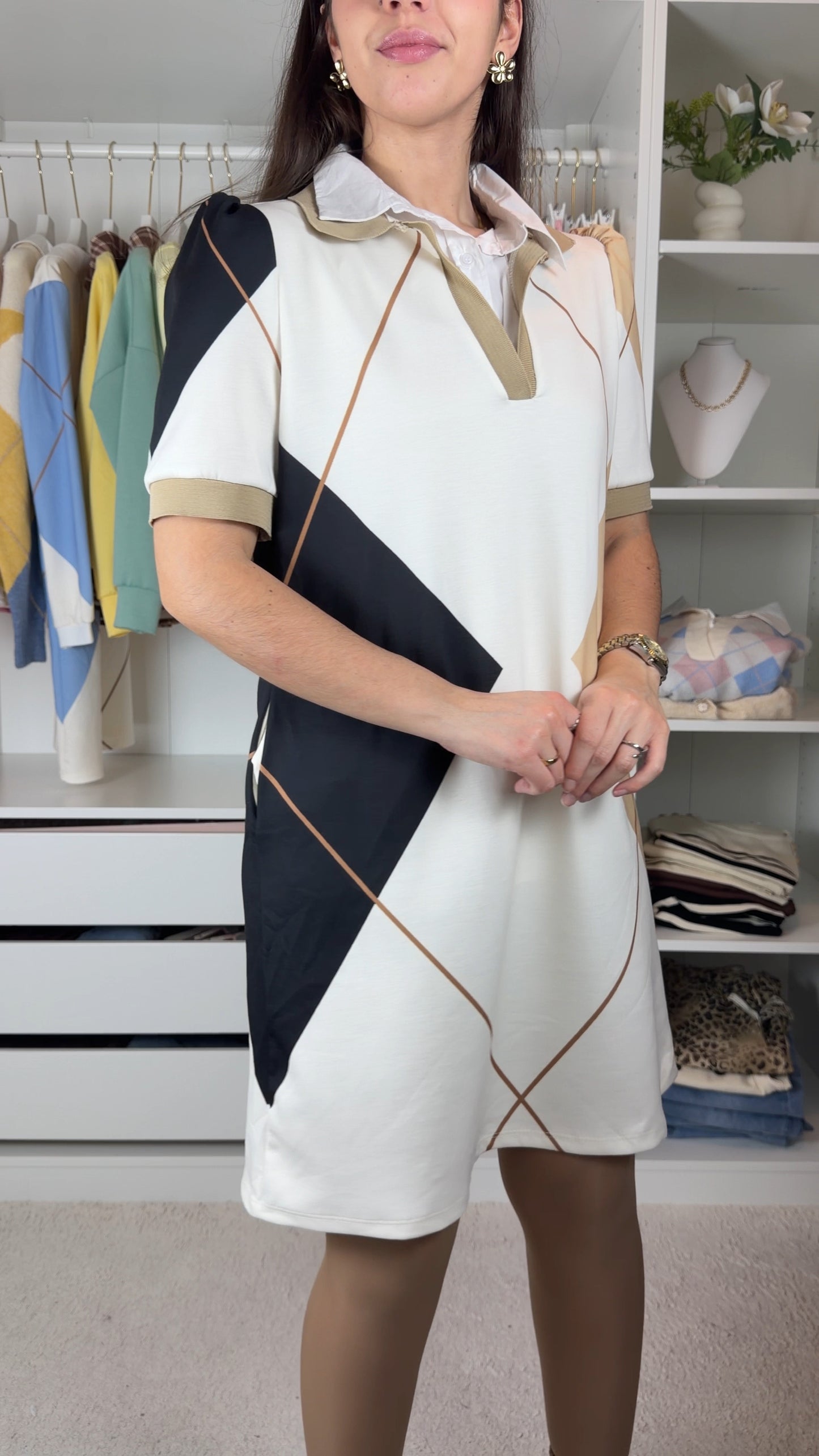 Vestido com losangos