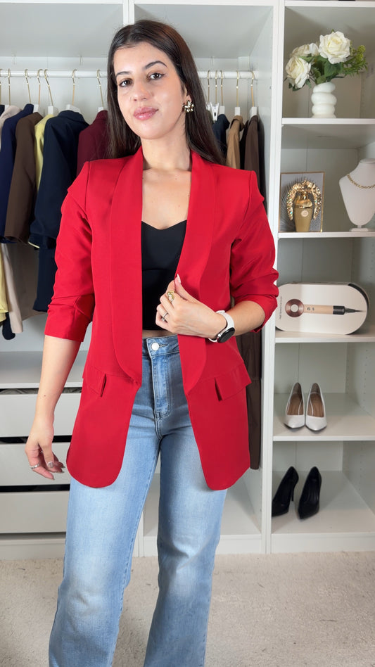 Blazer com manga repuxada