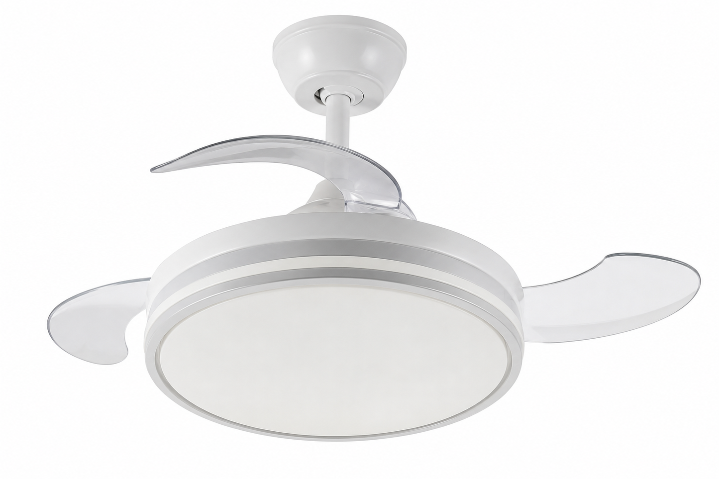 Candeeiro de teto com ventilador retratil