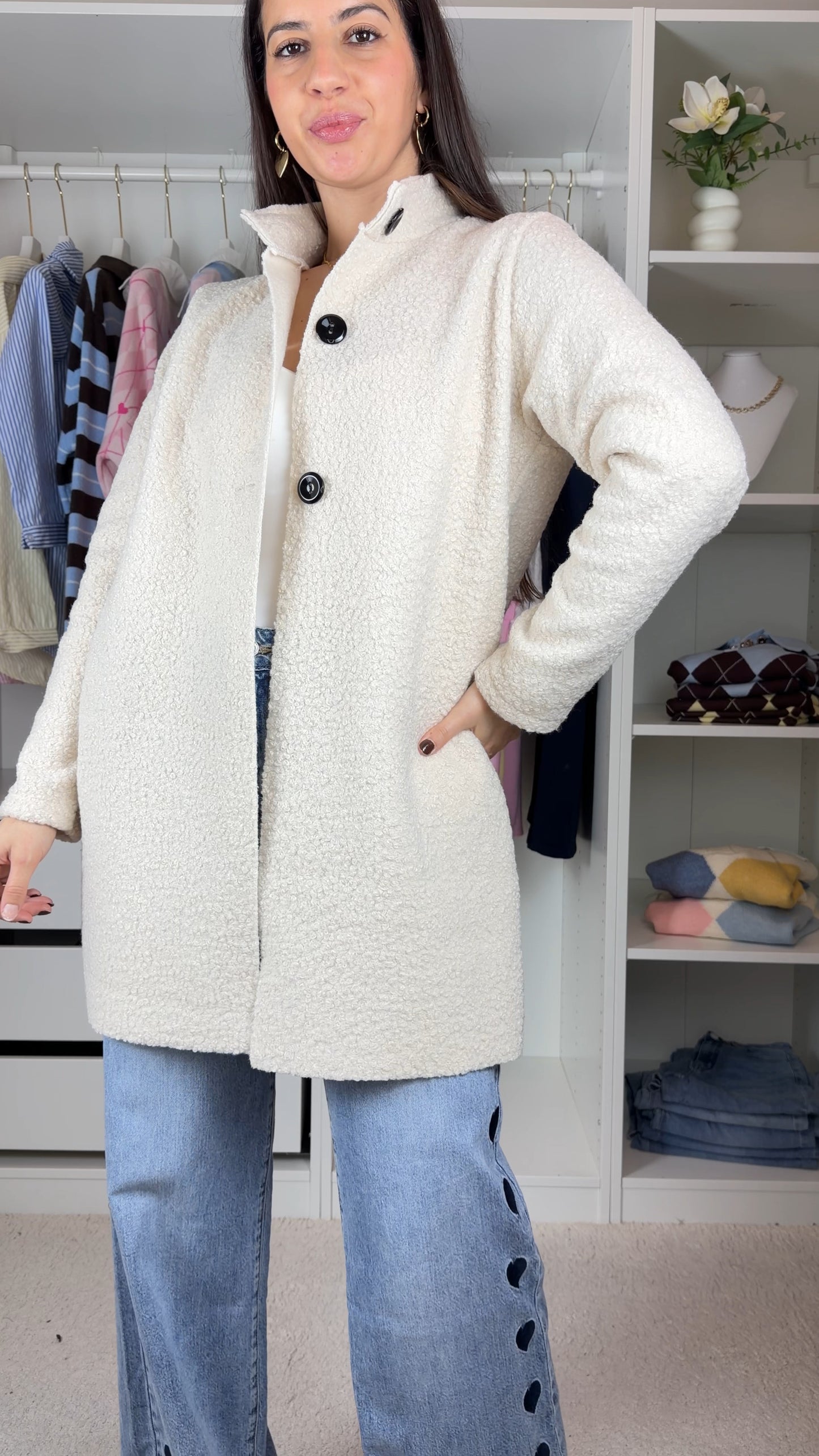 Casaco em pelo de ovelha
