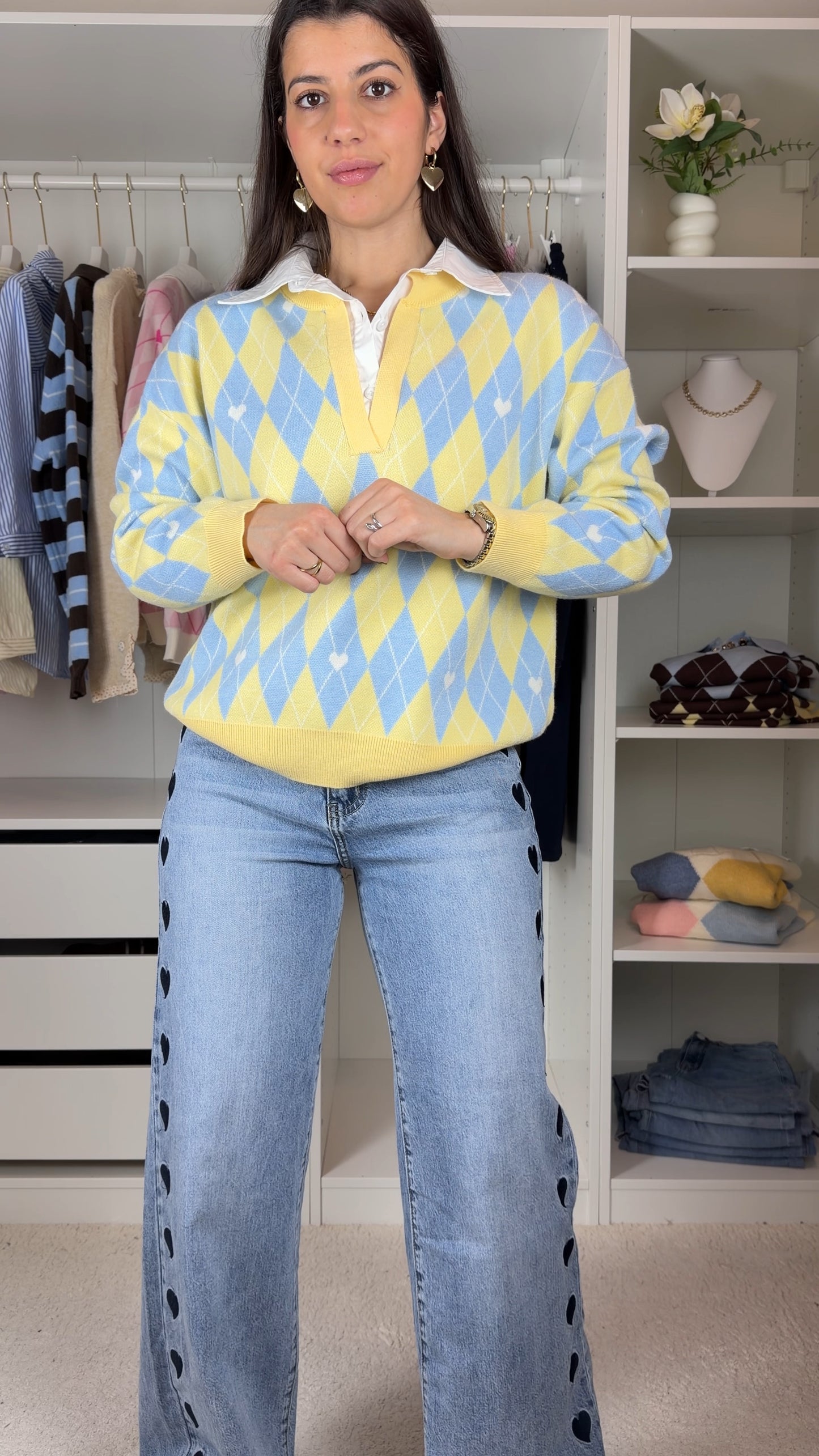 Camisola de malha c/ camisa