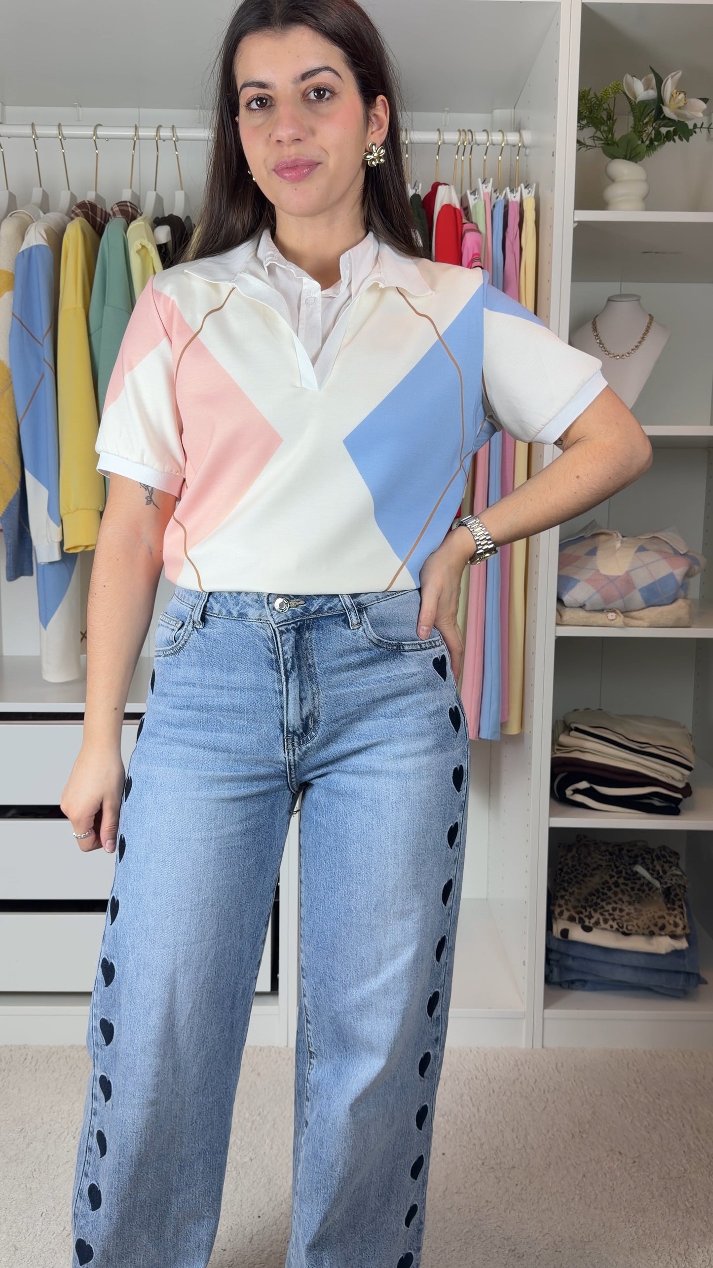 Camisola com losangos