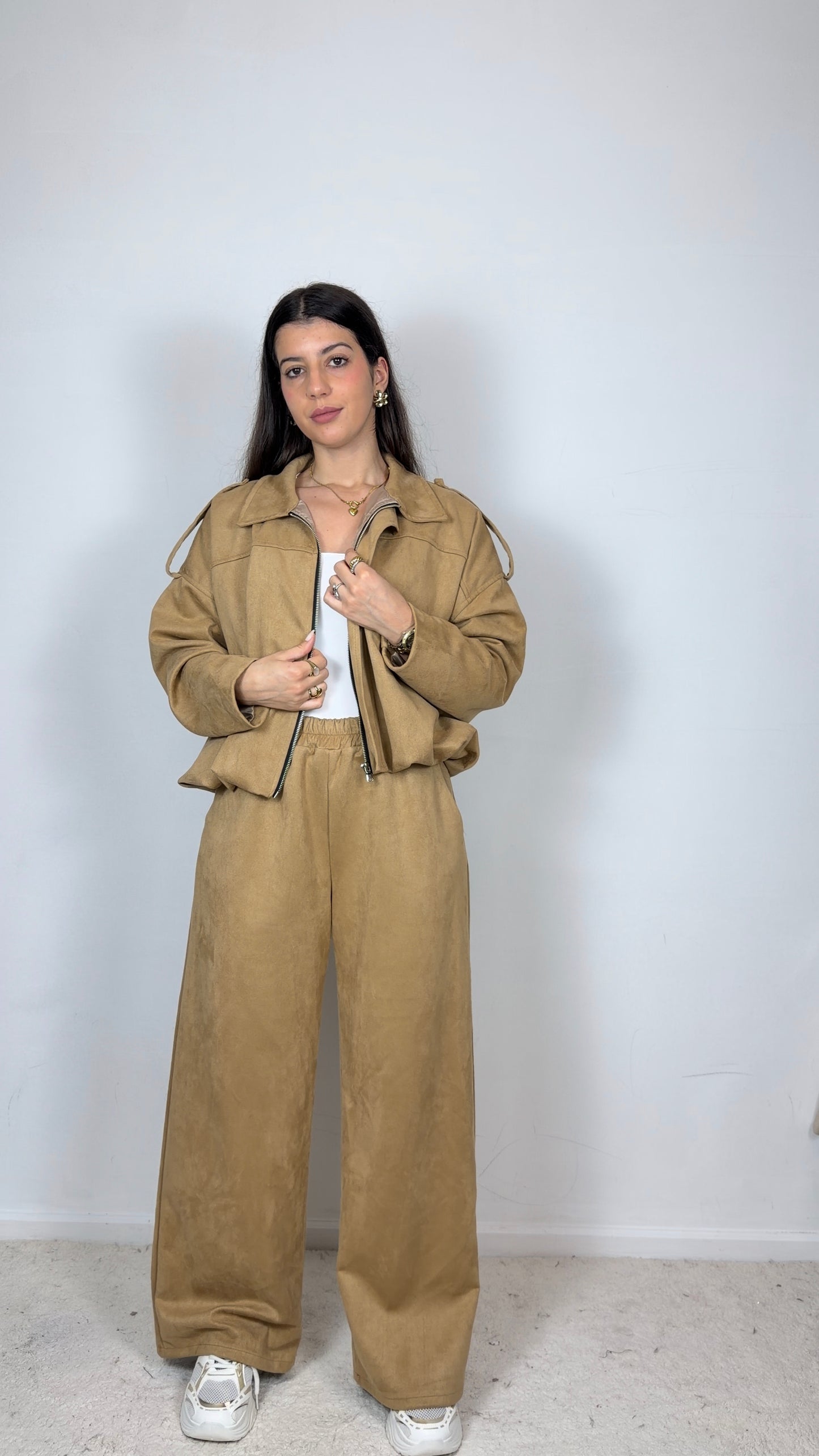 Conjunto inspiração zara em pele de pêssego