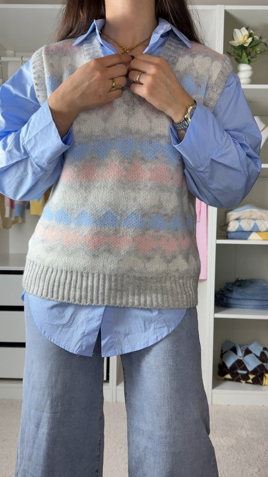 Colete em malha c / camisa