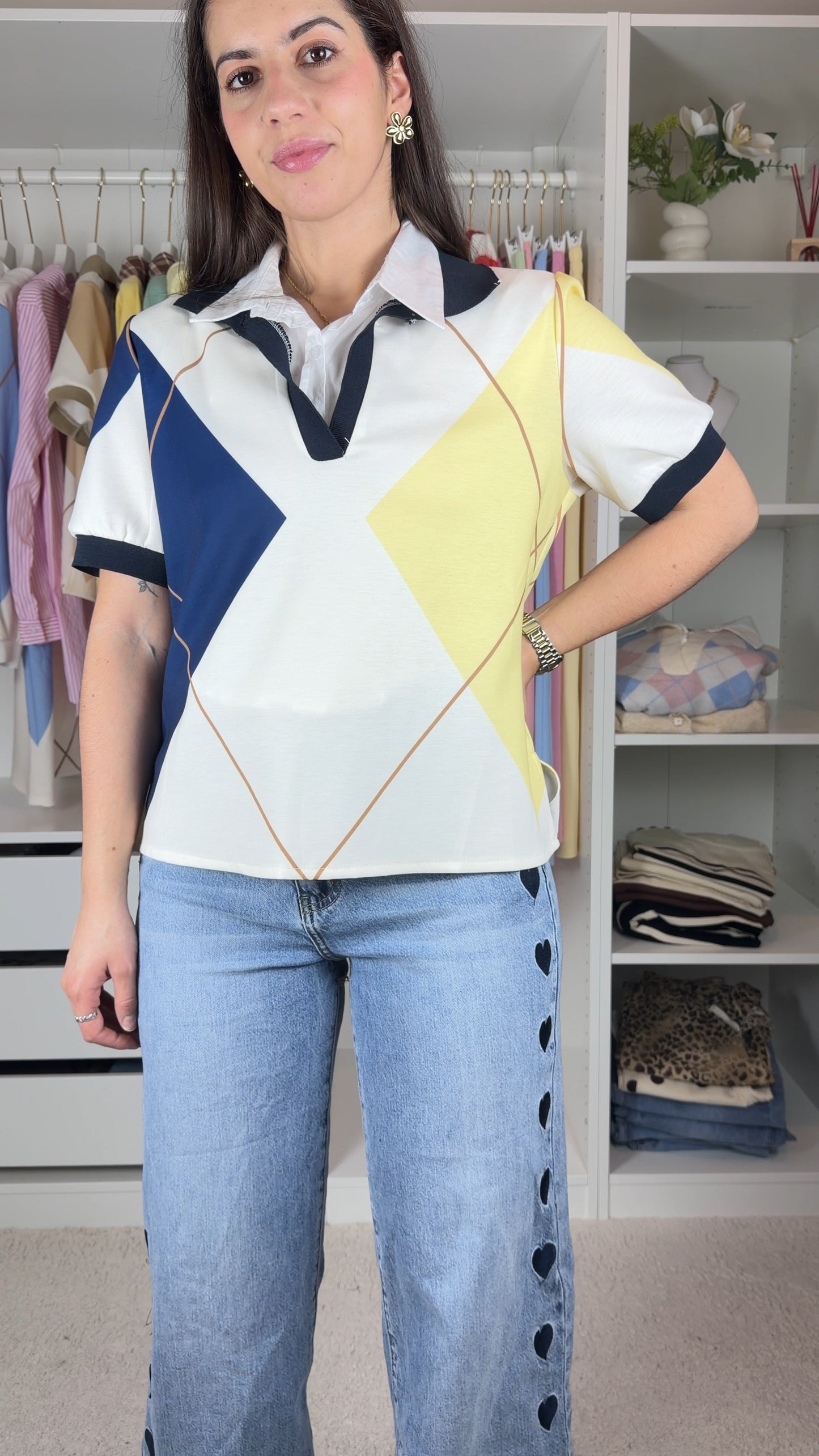 Camisola com losangos