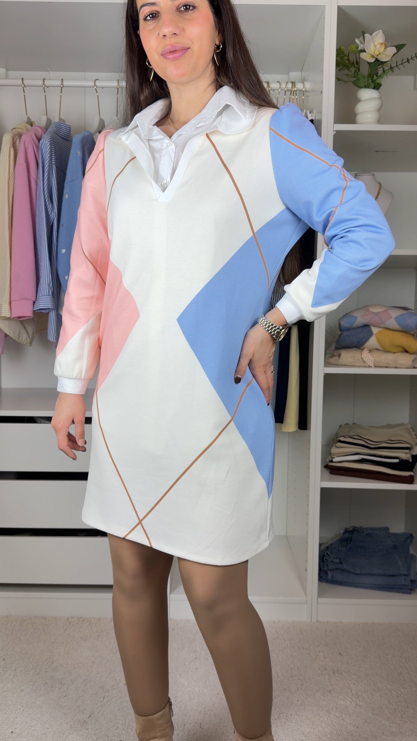 Vestido com losangos