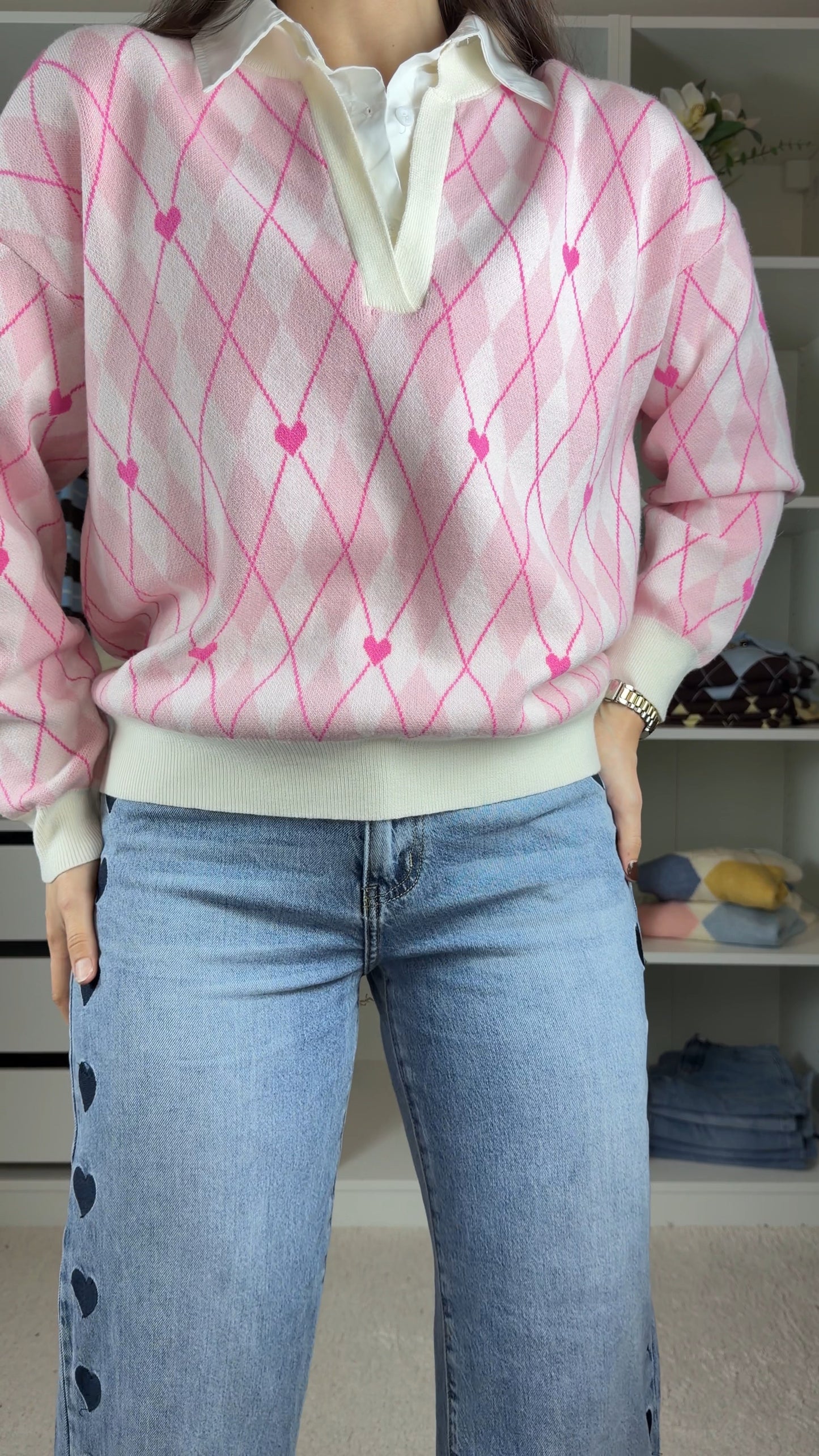 Camisola de malha c/ camisa