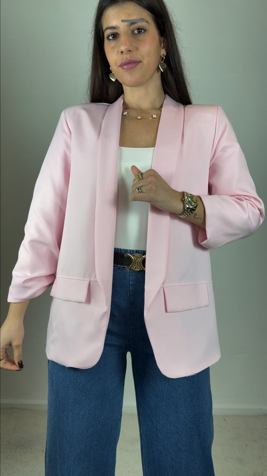 Blazer com manga repuxada