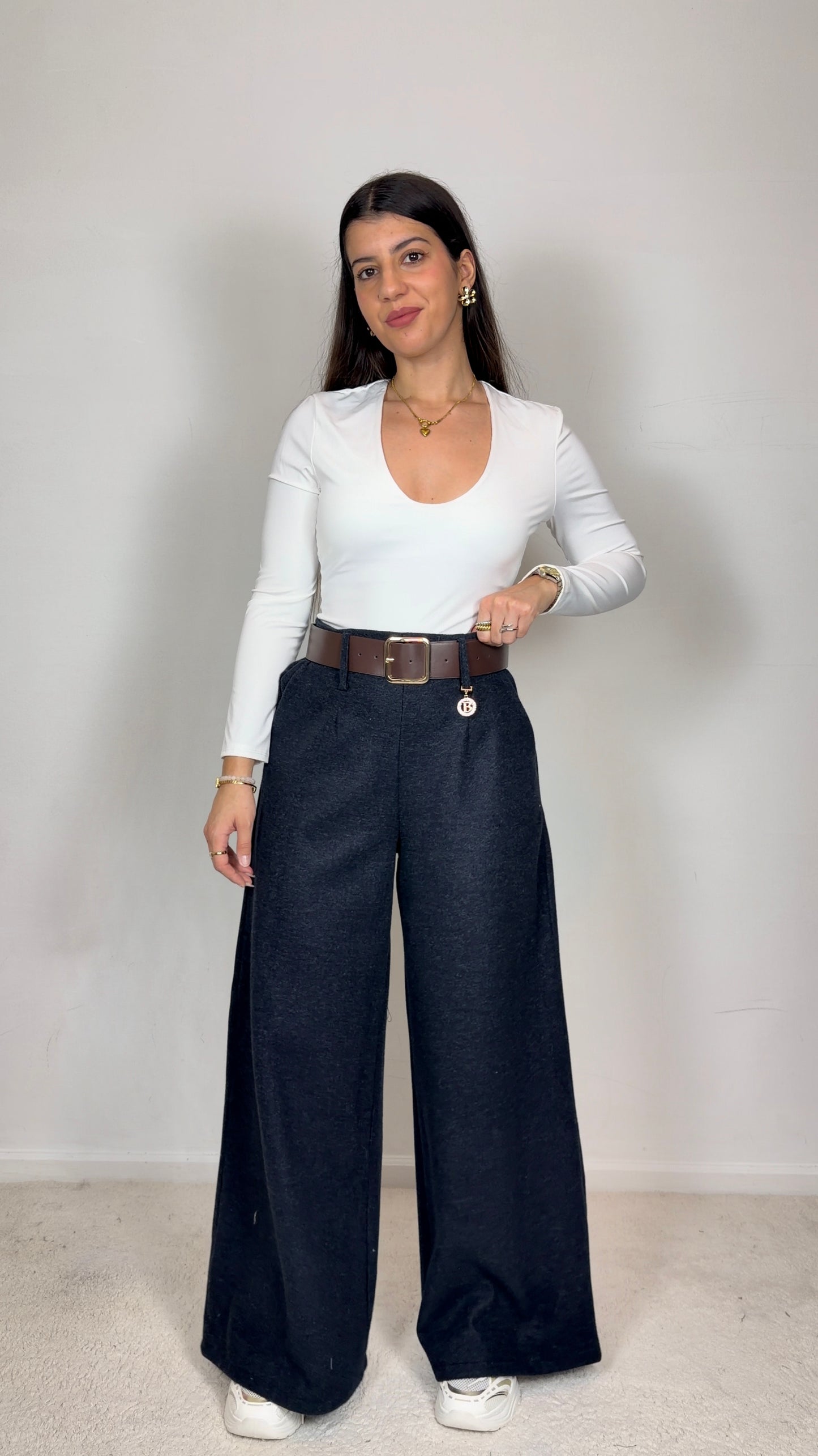 Pantalonas clássicas cardadas