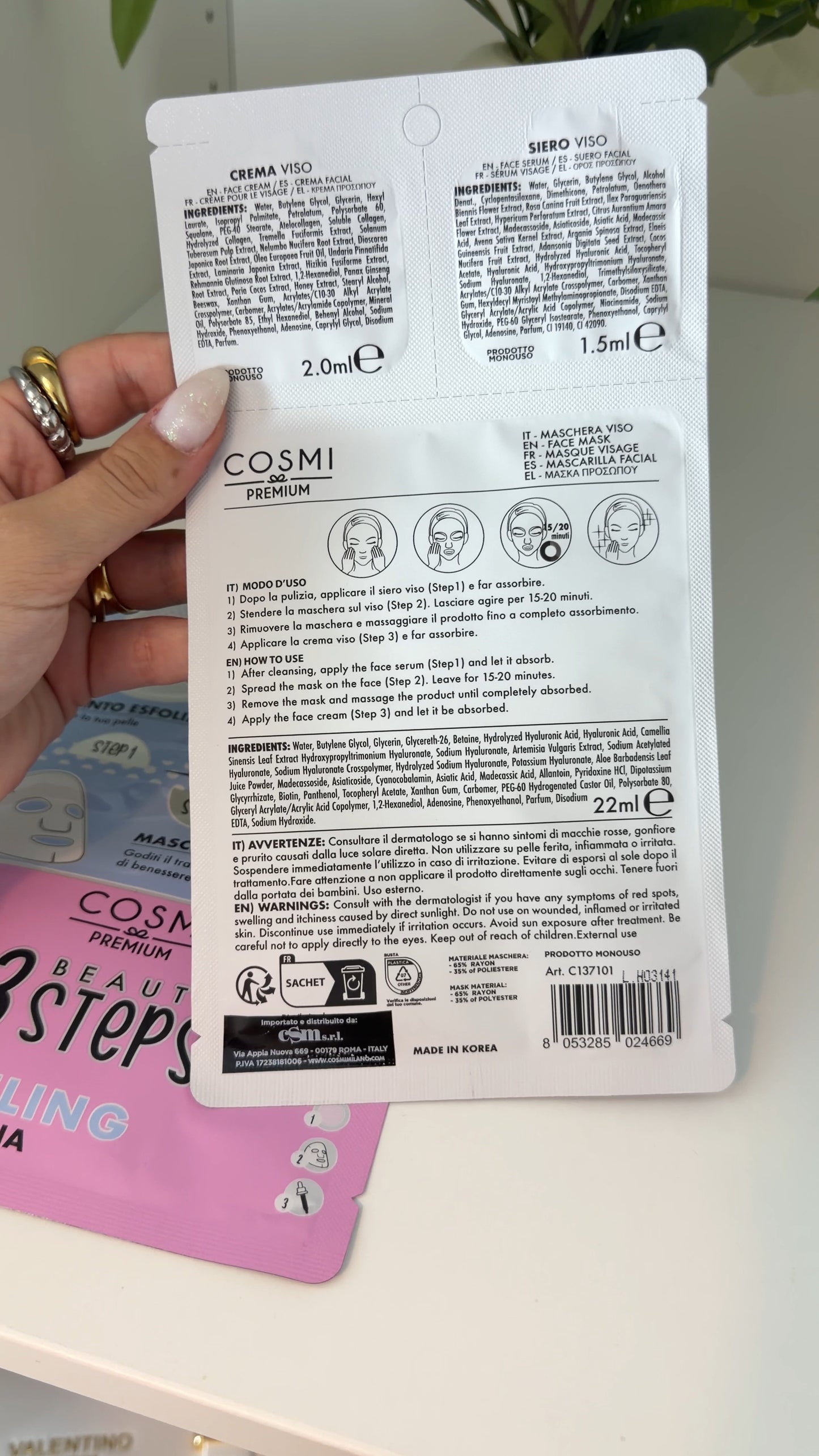 Máscara skincare coreana