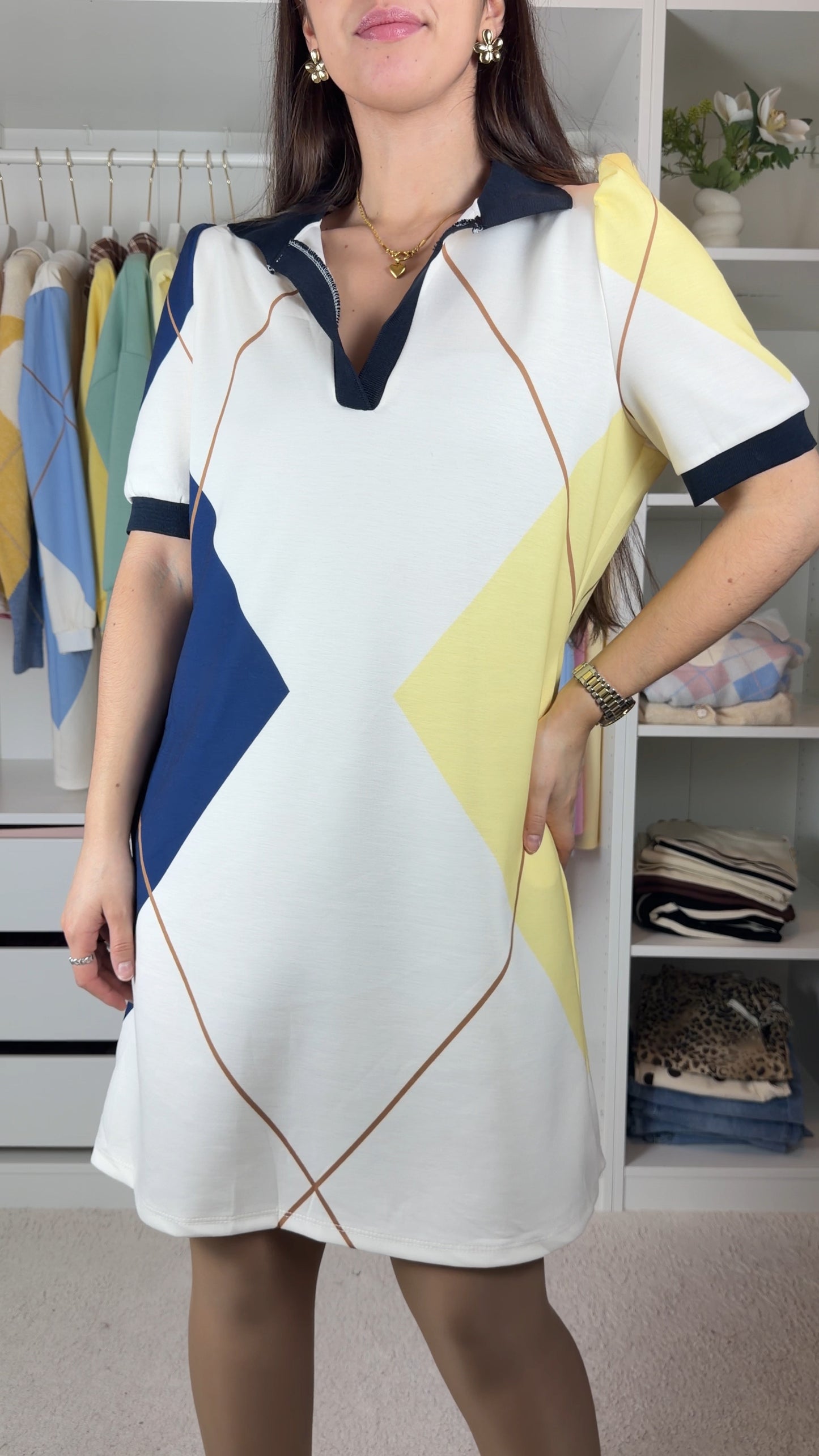 Vestido com losangos
