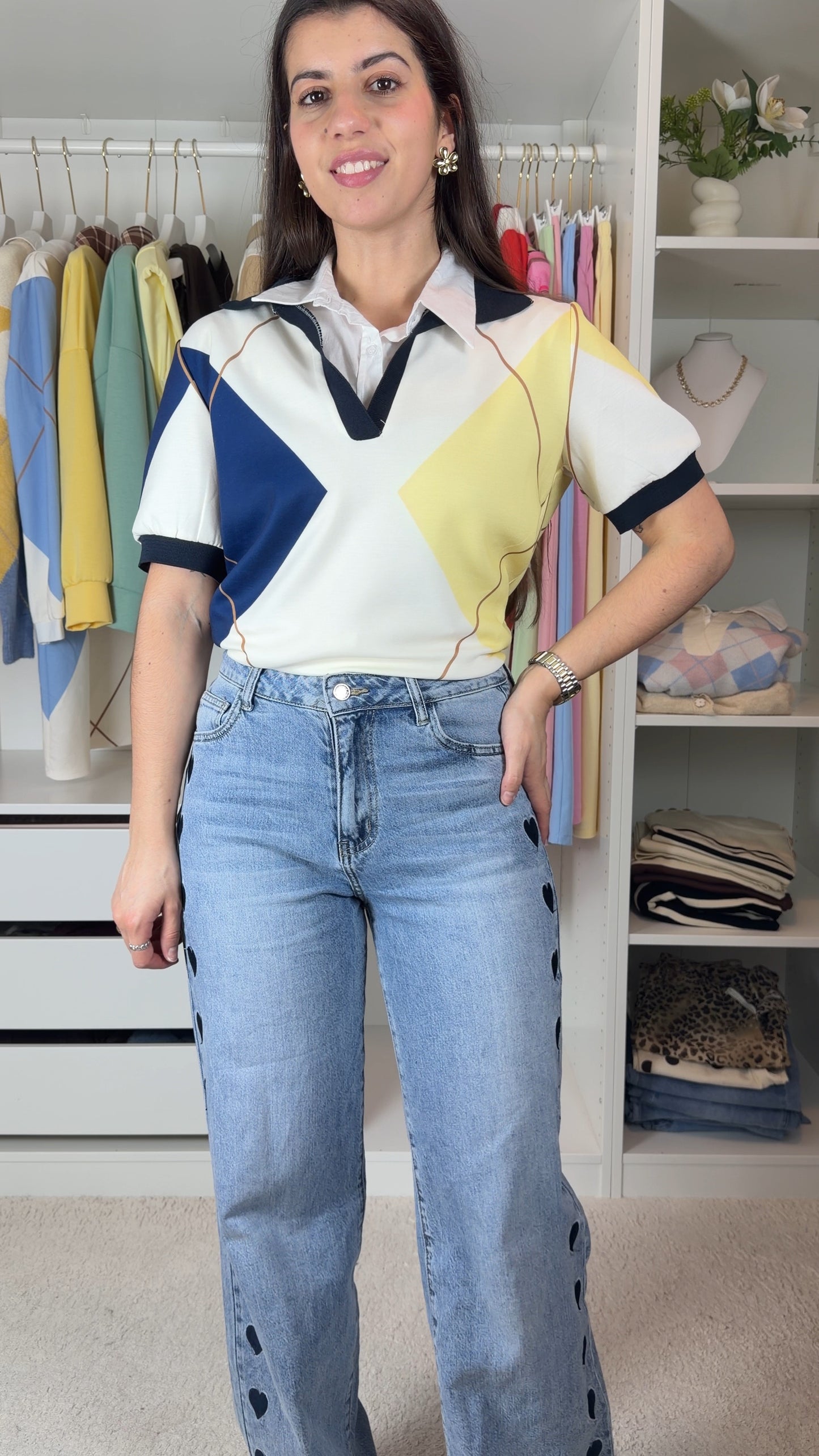 Camisola com losangos