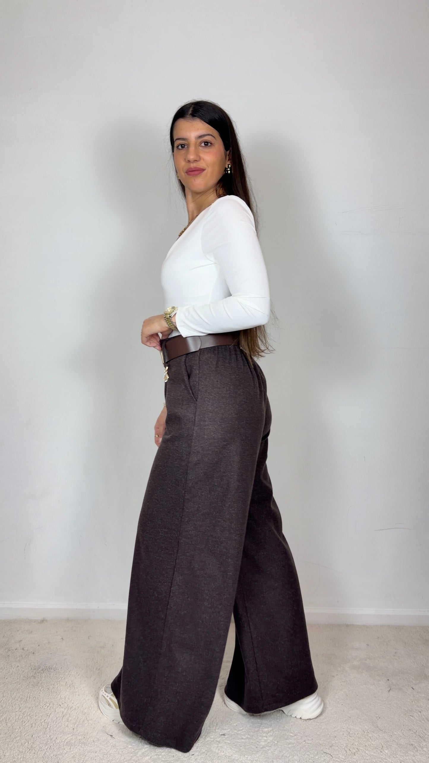 Pantalonas clássicas cardadas