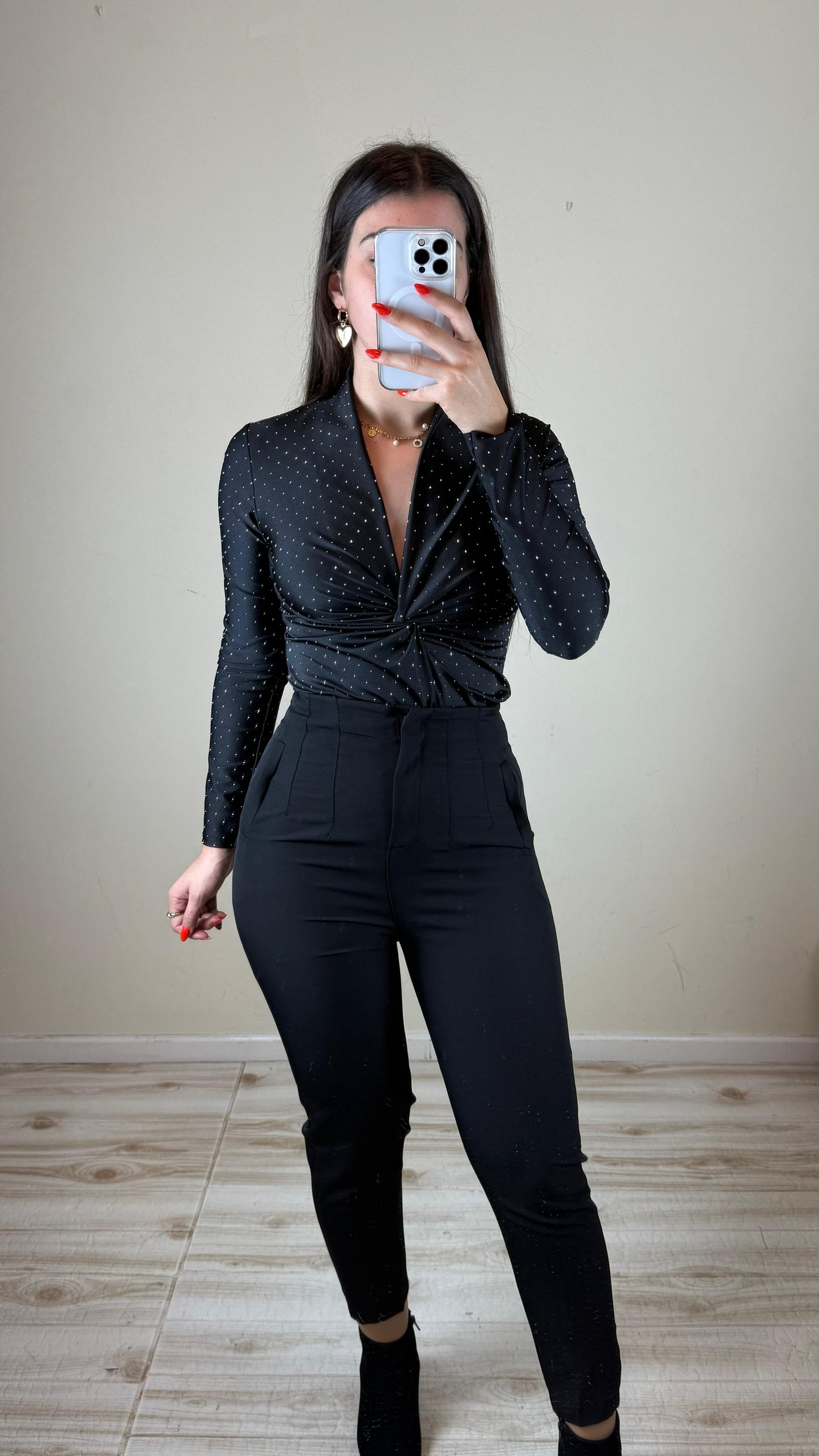 Conjunto calças zara e body bilhante