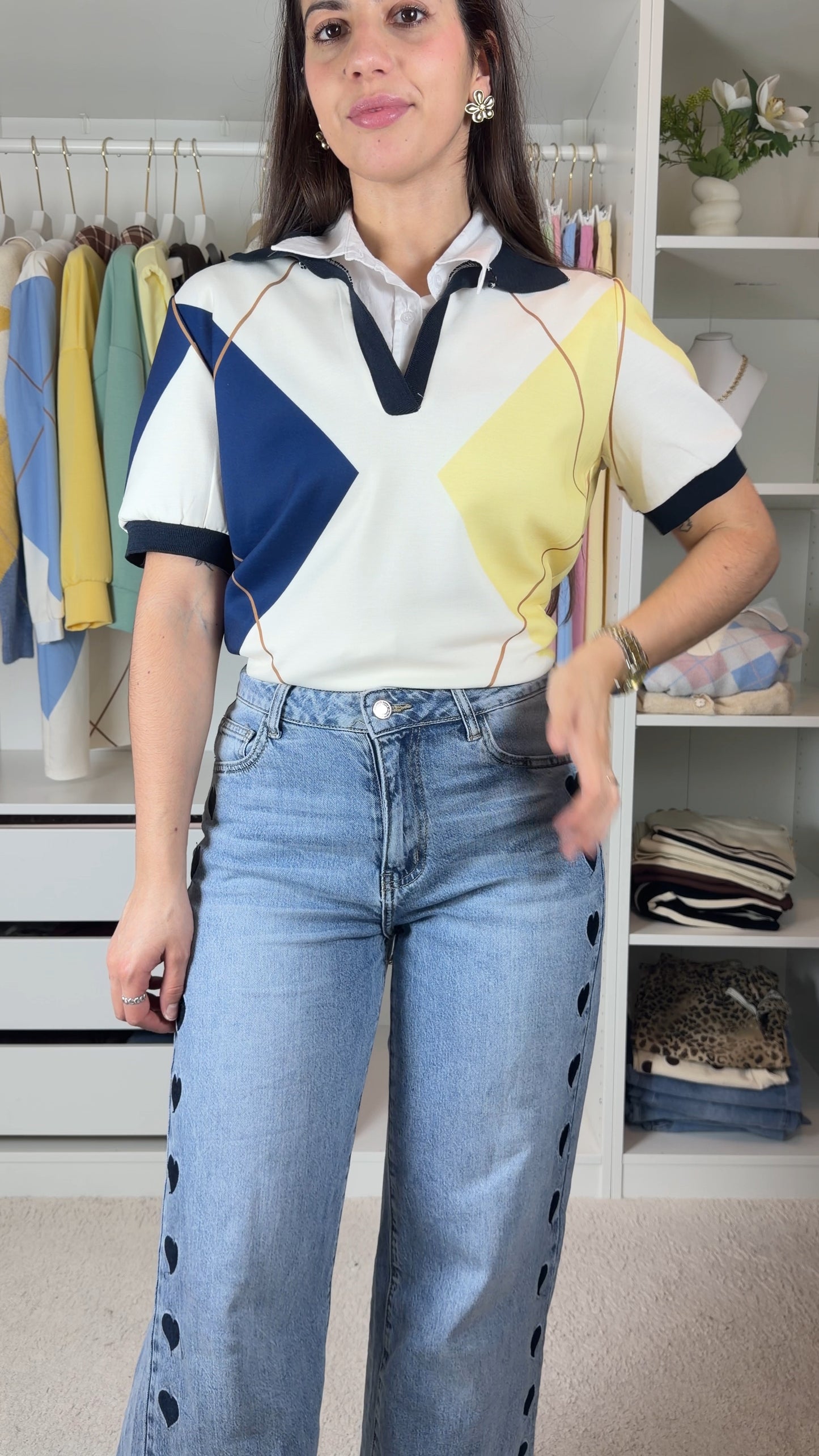 Camisola com losangos