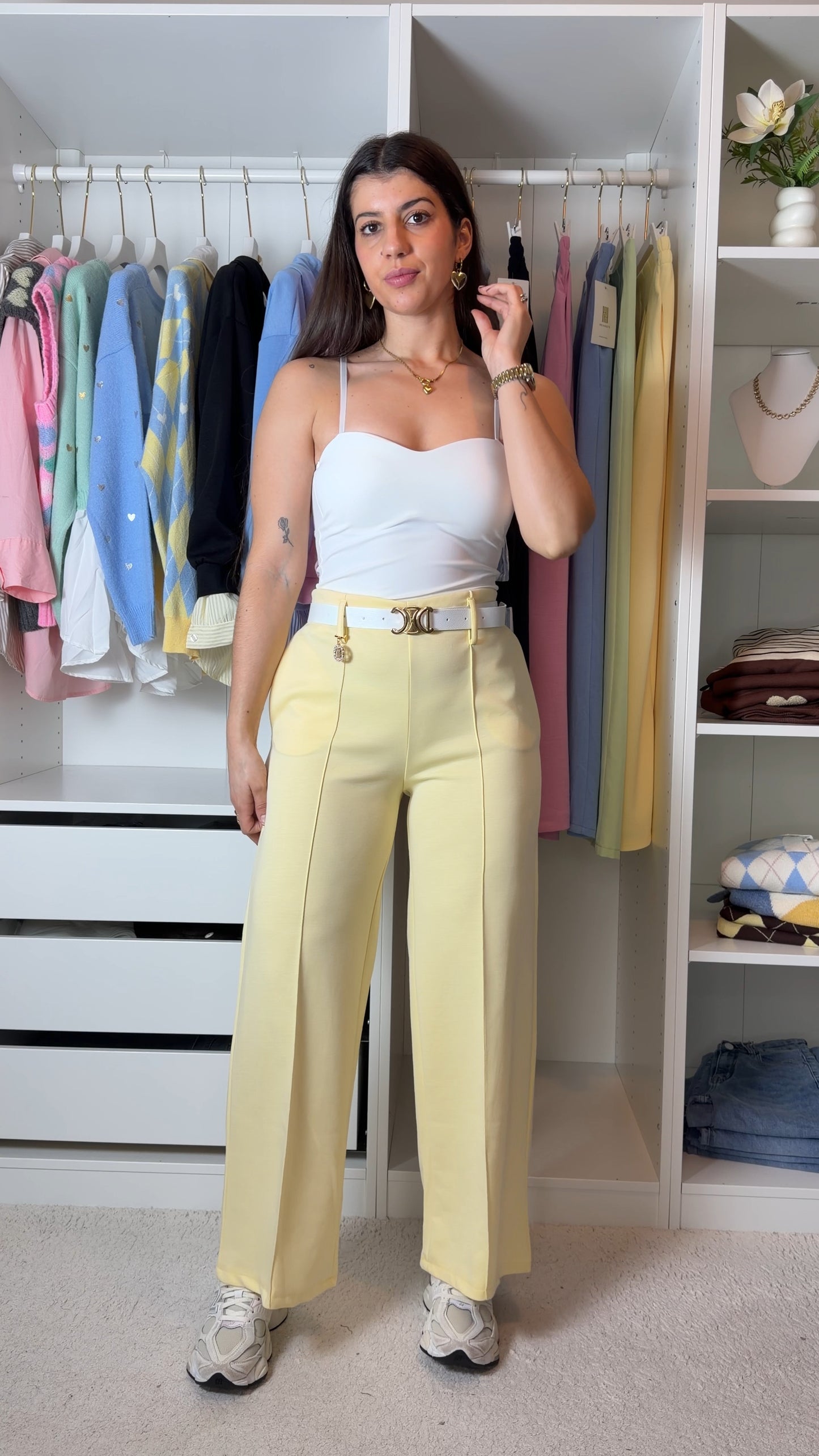 Pantalonas com cinto