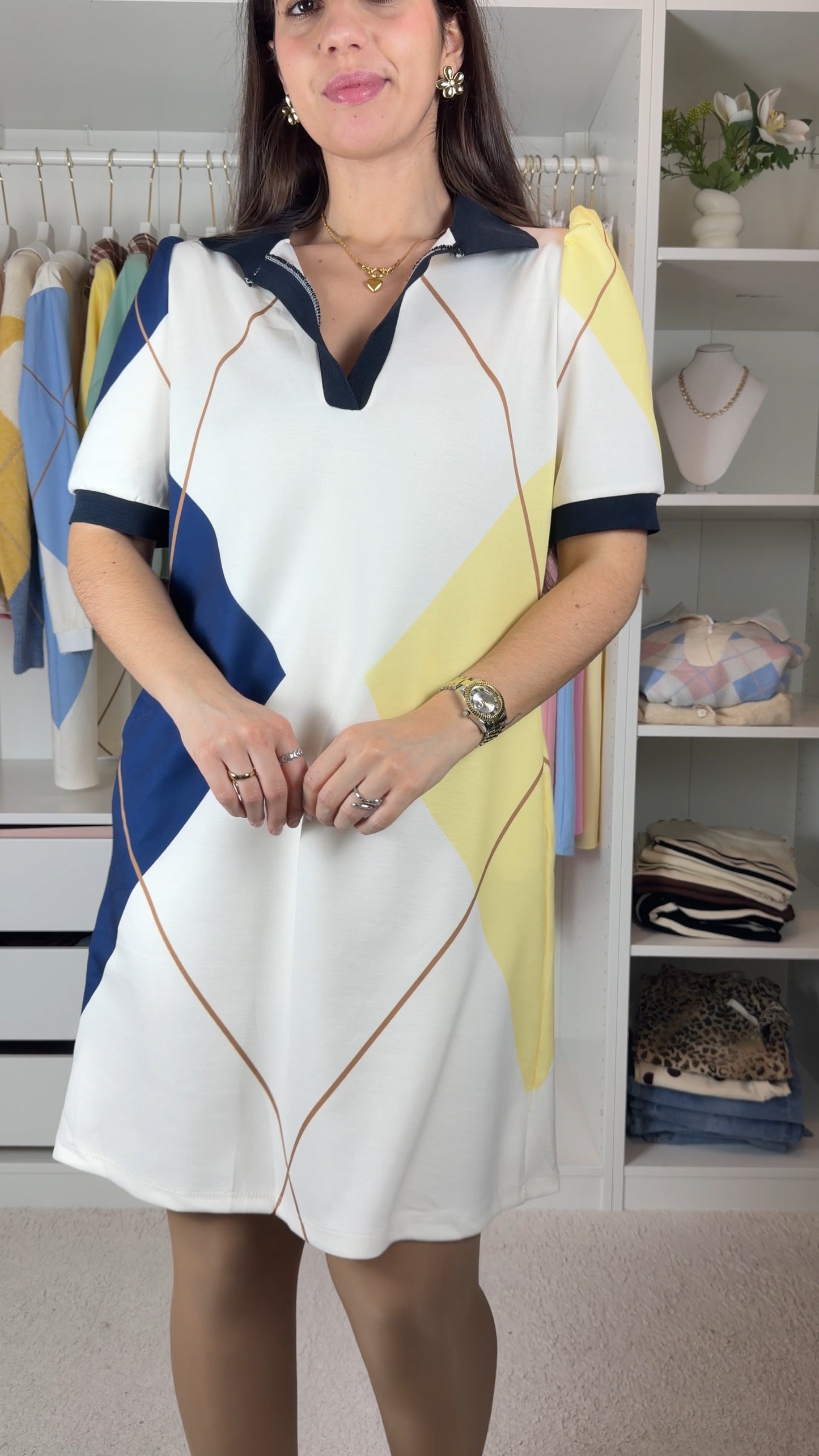 Vestido com losangos