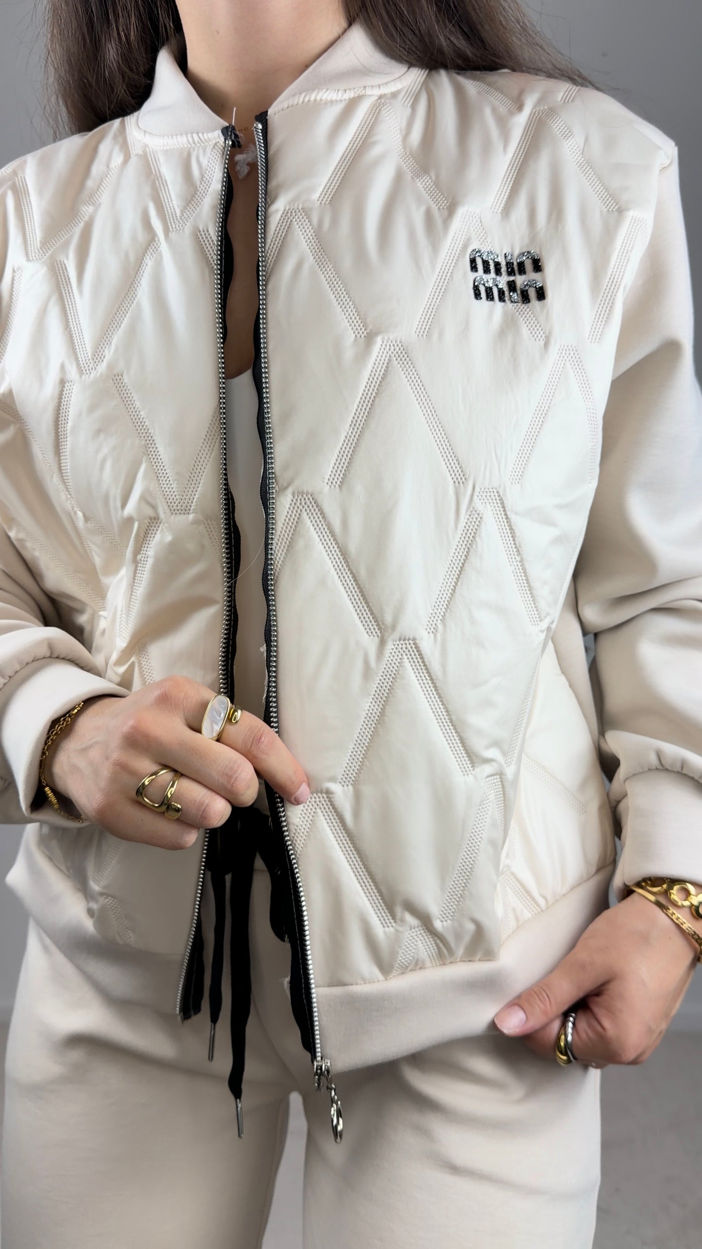 Conjunto de fato de treino com Casaco cardado