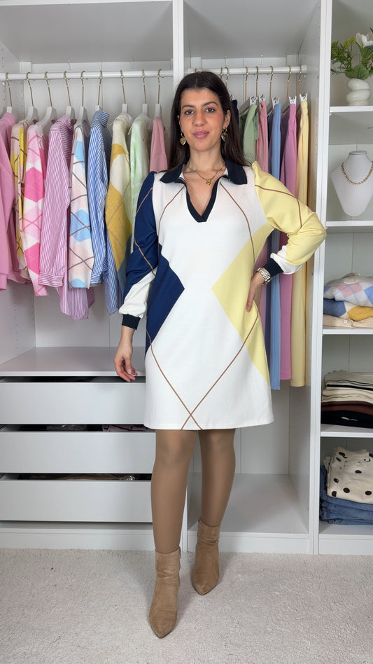 Vestido com losangos