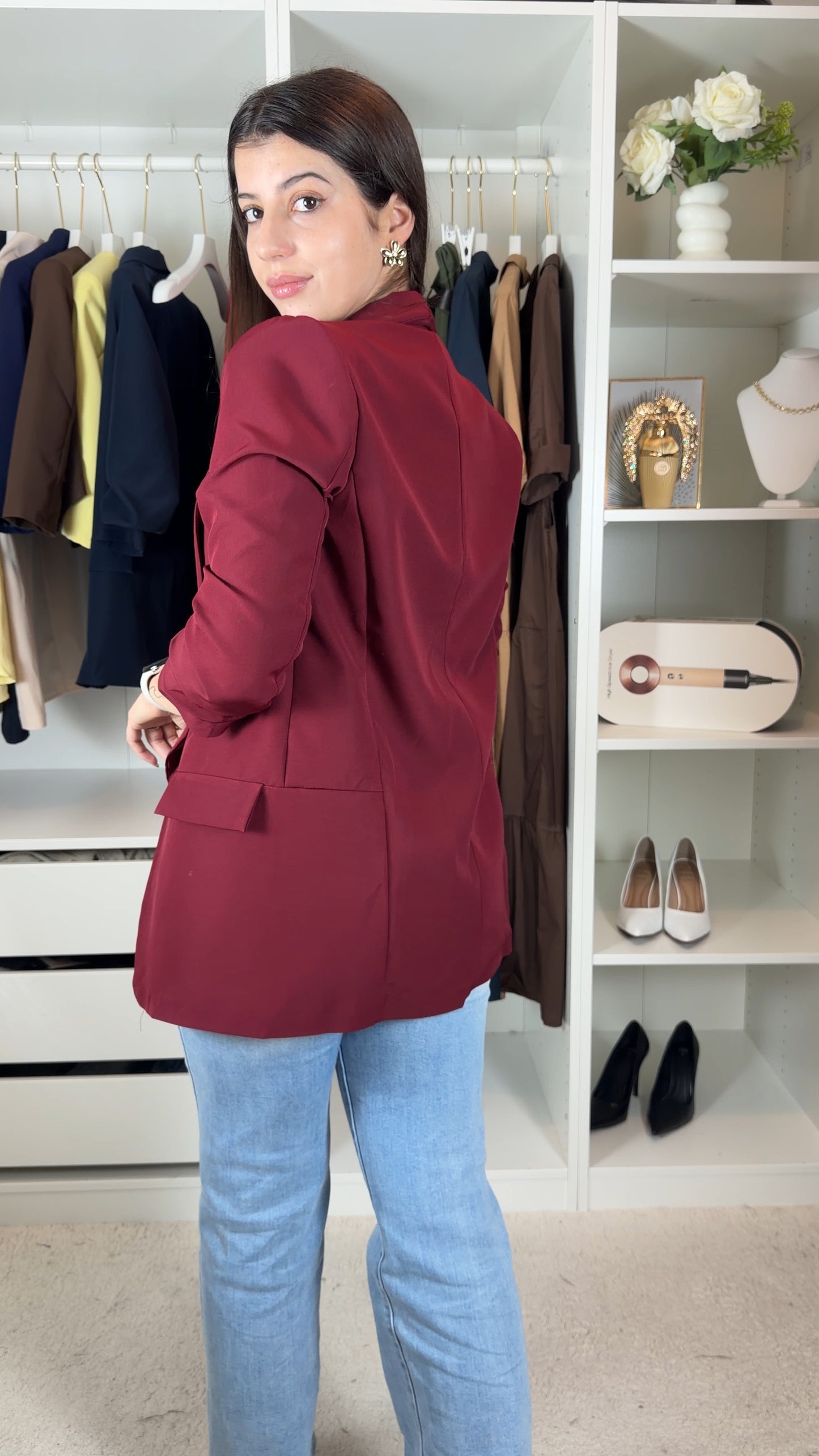 Blazer com manga repuxada