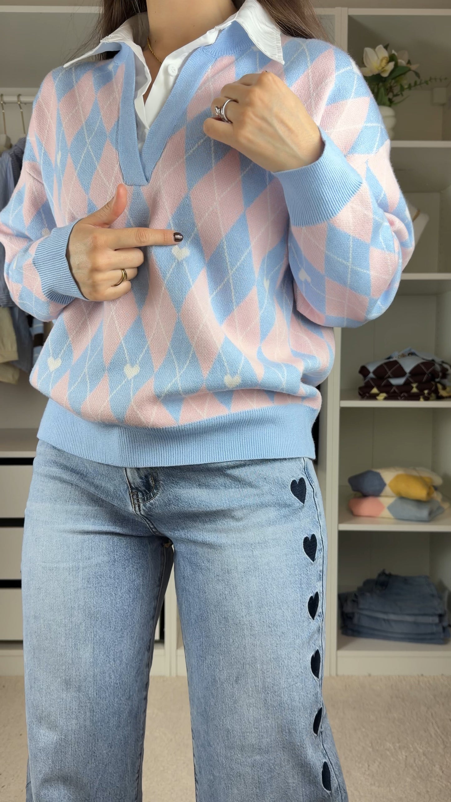 Camisola de malha c/ camisa