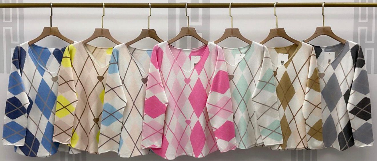 Camisola com padrão de losangos