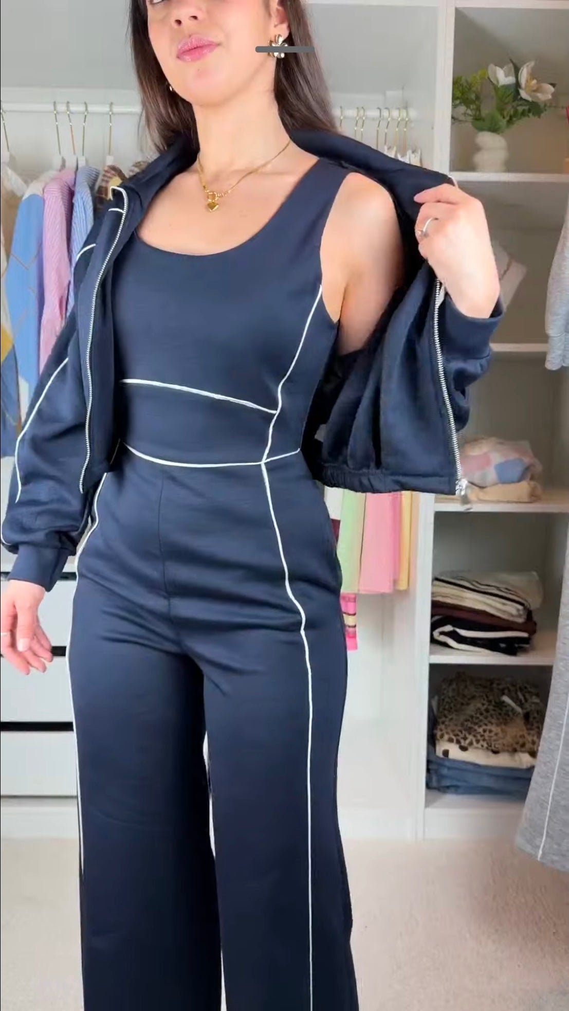 Conjunto de casaco c/ macacão