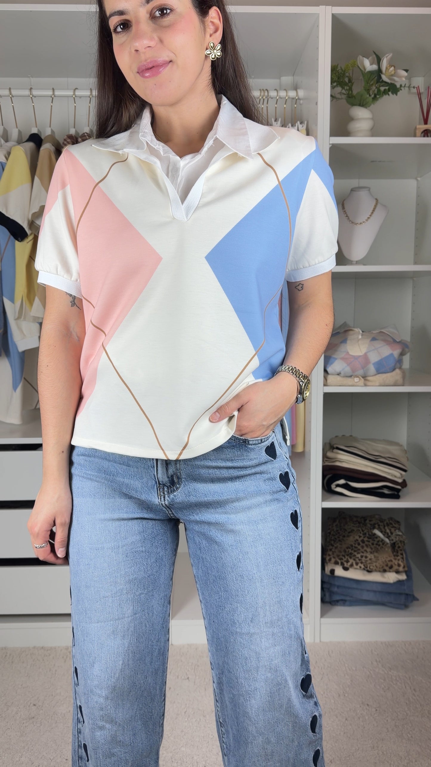 Camisola com losangos